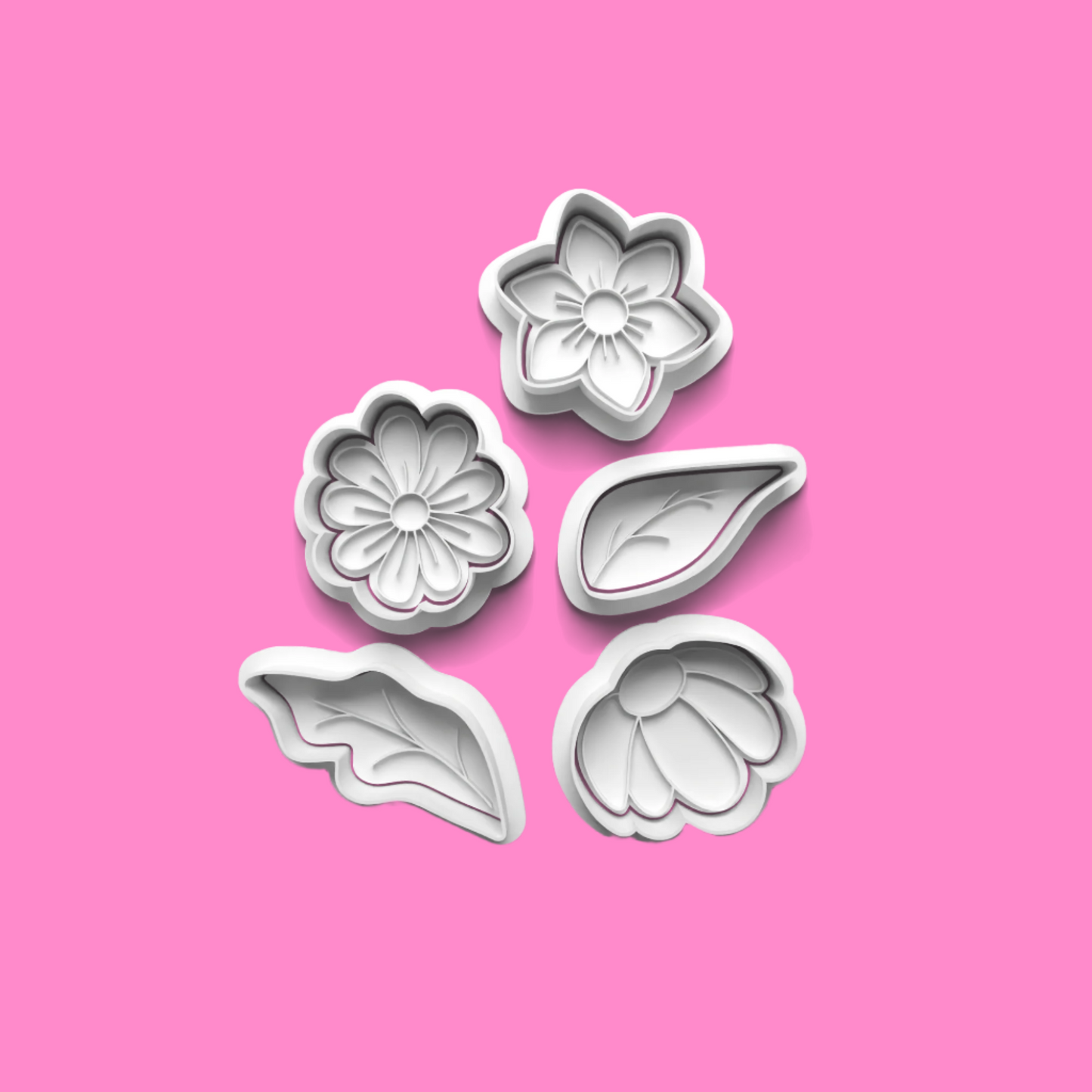 Flower Bouquet Vase Set complete Cookie Cutters and Embosser Set. Handmade gift item..