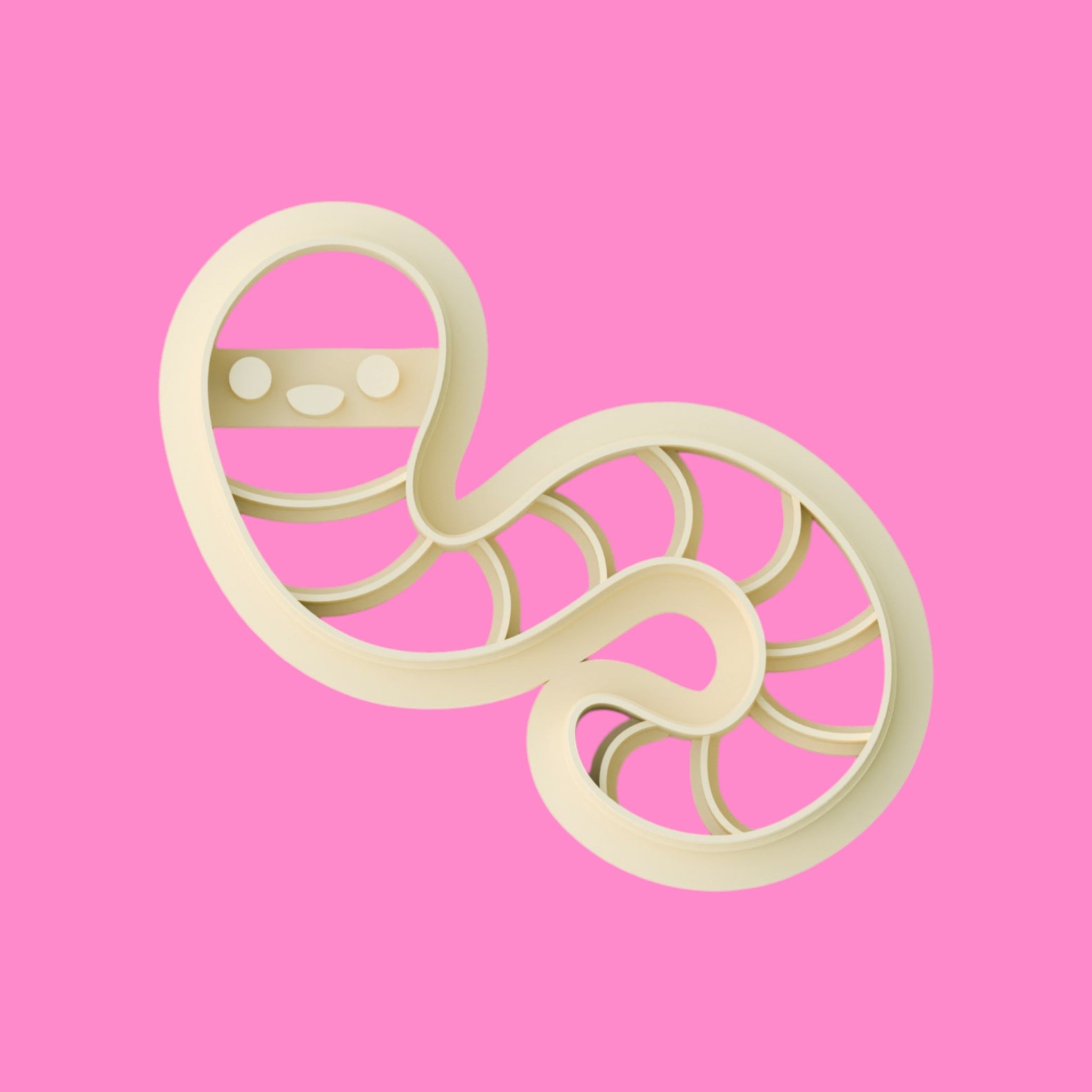 Kawaii Ninja Worm Polymer Clay Cutter | Cute Cartoon Caterpillar Earring & Pendant Cutter | 30mm - 50mm