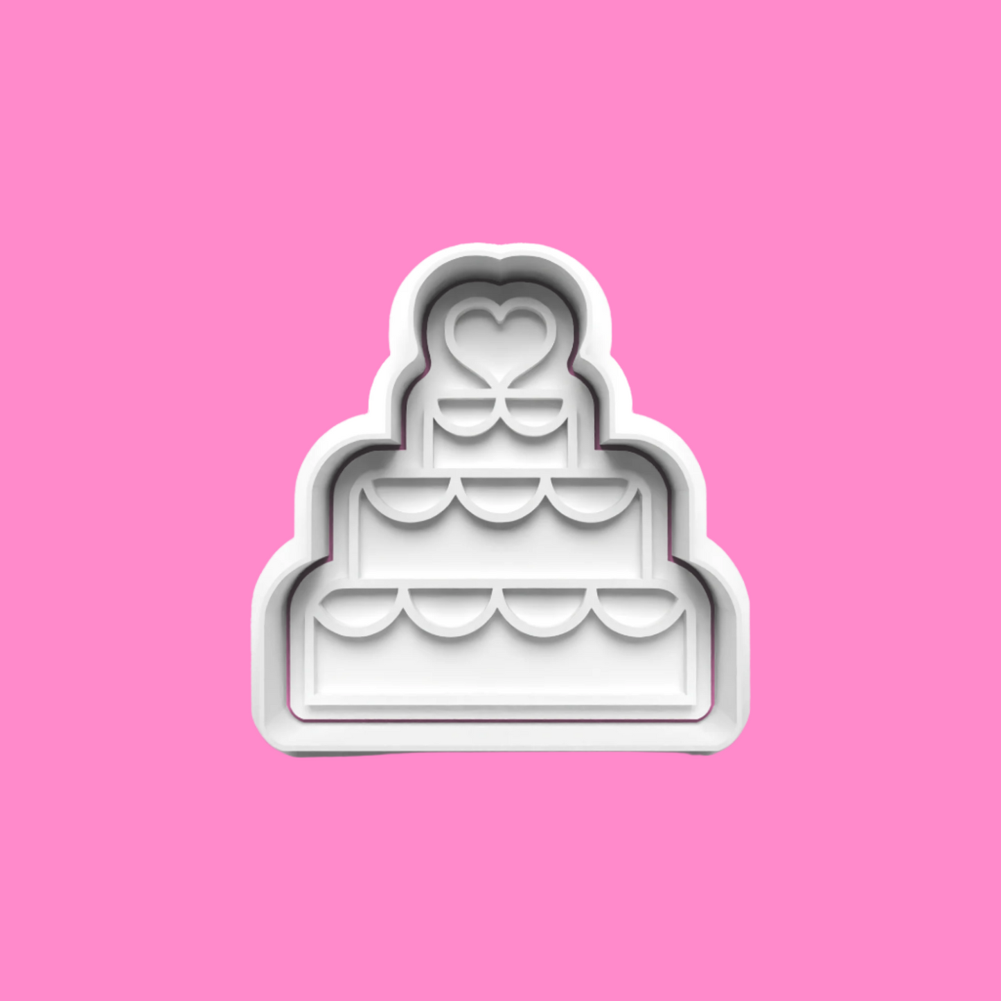 Wedding Day Engagement Cookie Cutter and Embosser Stamp Set in 7cm or 10cm sizes..