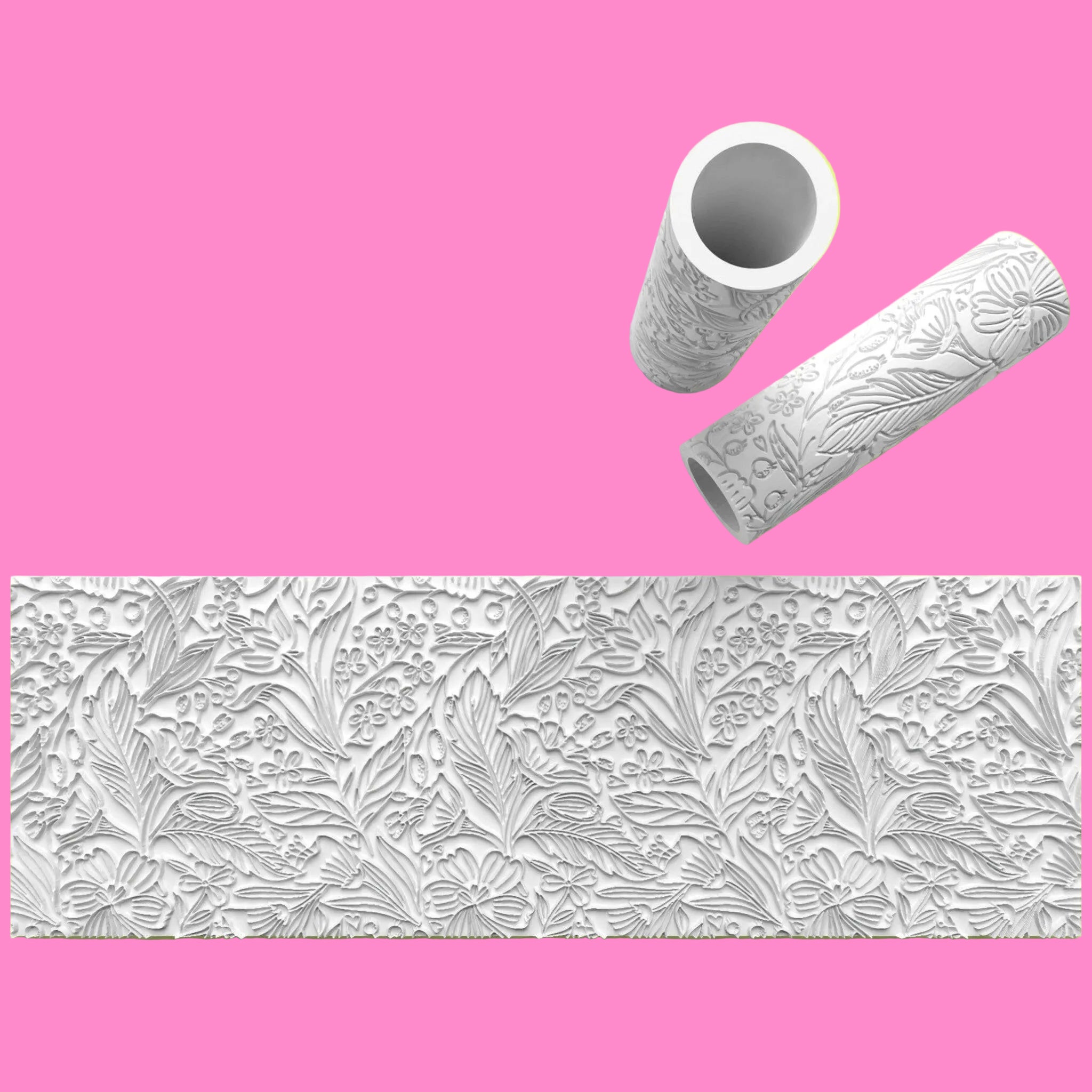 Flower Pattern Design Textured Roller for Fondant Polymer Clay Etc Debosser.