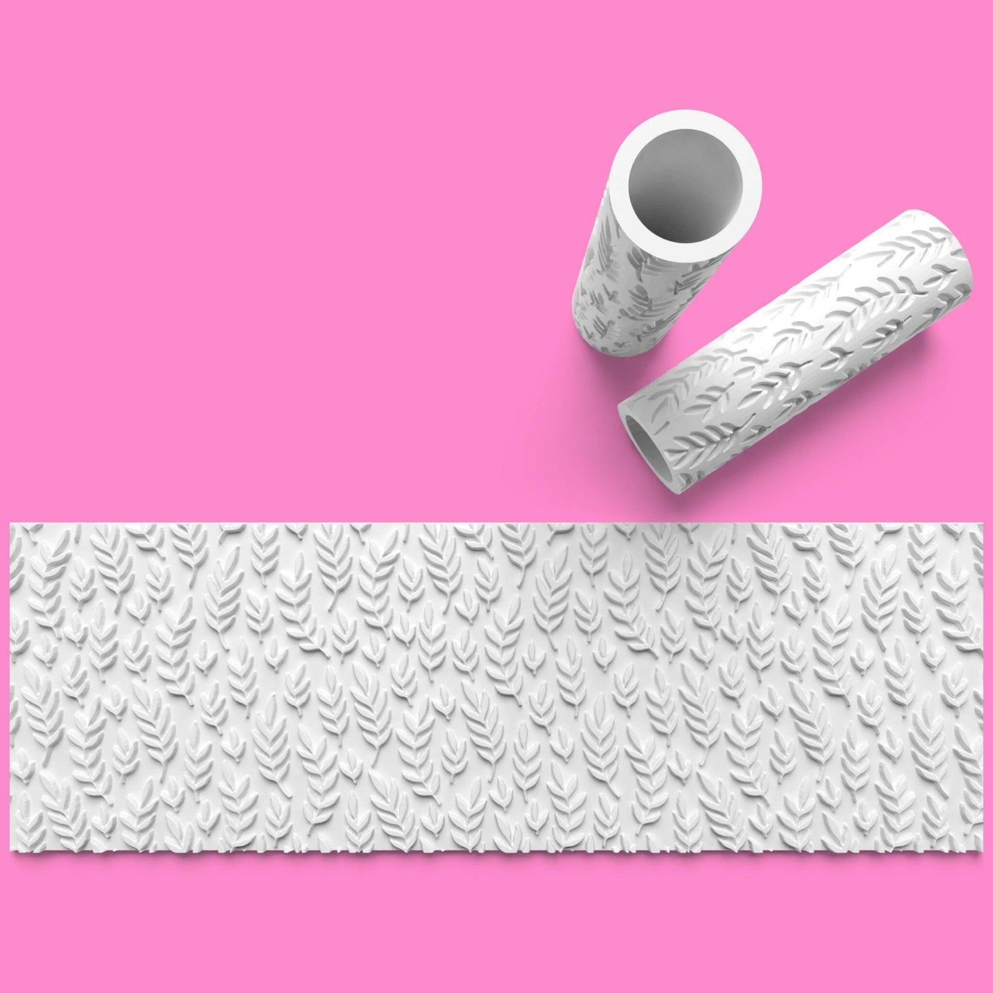 Floral Leaf Stem Textured Roller Emboss Outboss for Fondant and Clay – Intricate Flower Patterns.