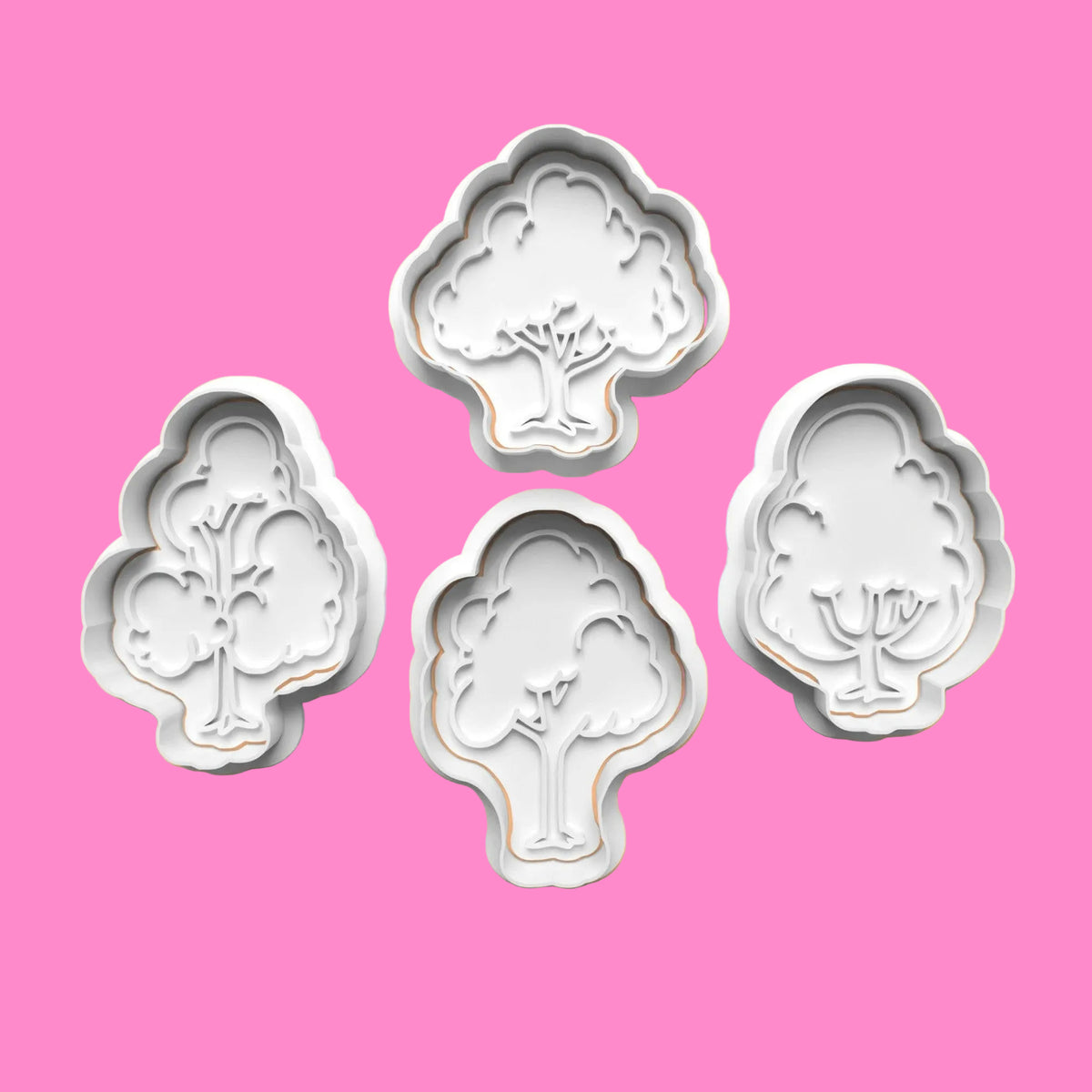 Tree Cookie Cutter Set (4 pcs) | Various Tree Designs | PLA Baking Tools.
