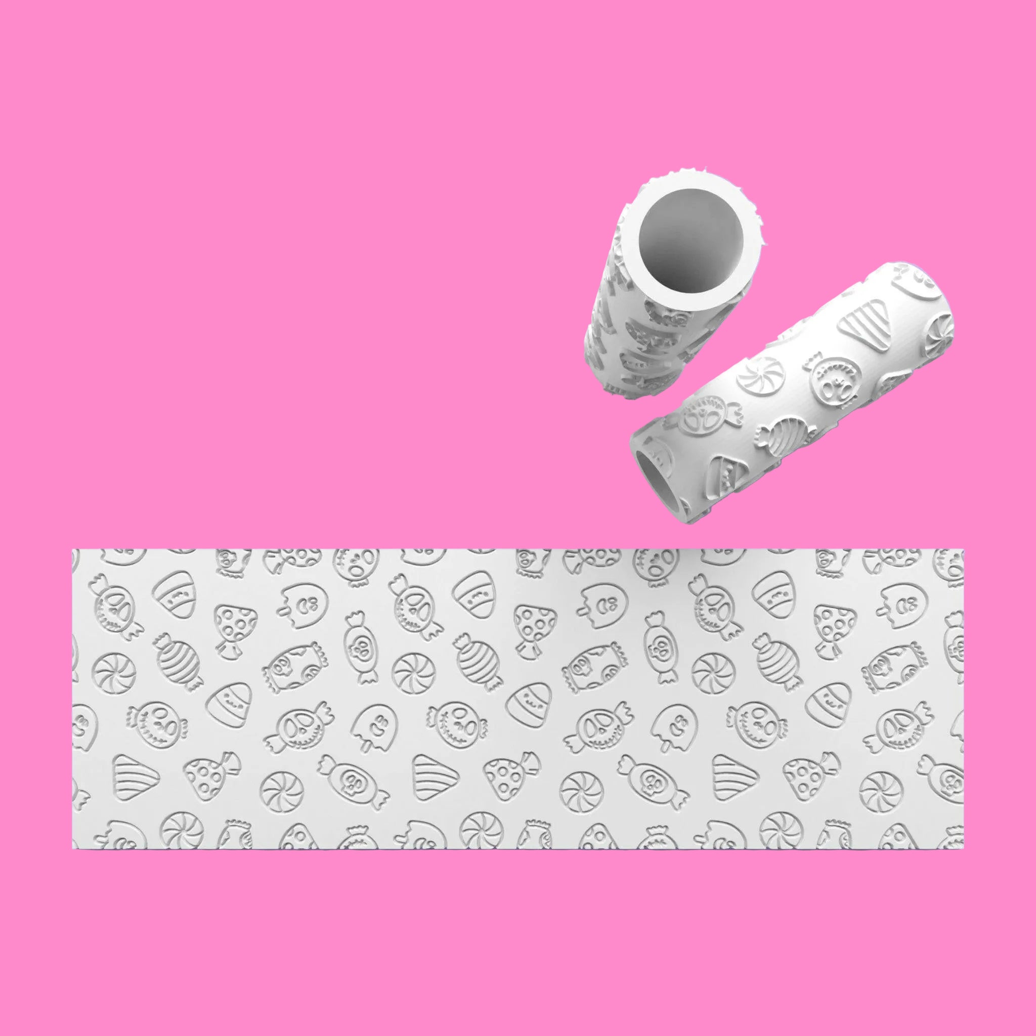 Halloween Sweets Textured Roller for Fondant Polymer Clay.