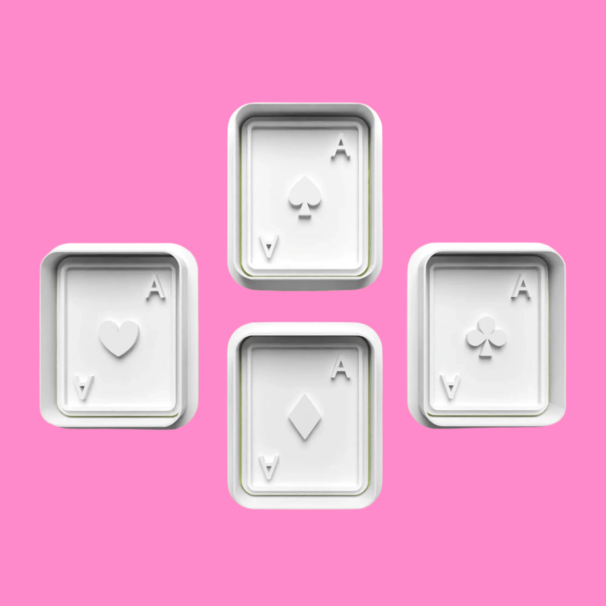 Ace Playing Cards Cookie Cutter Set – 4-Piece Card Suit Baking Tools.