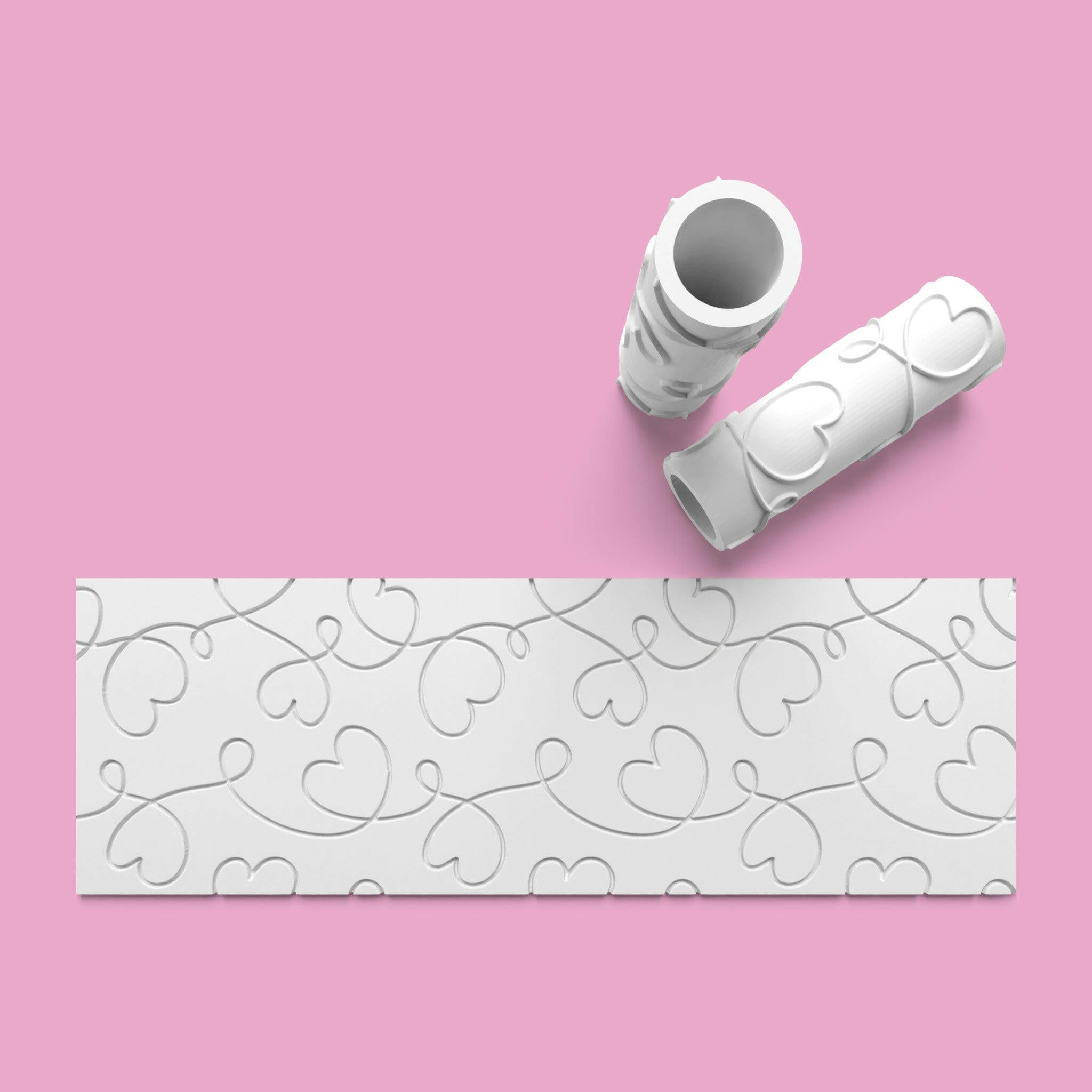 Love Scroll Textured Roller for Fondant Polymer Clay.