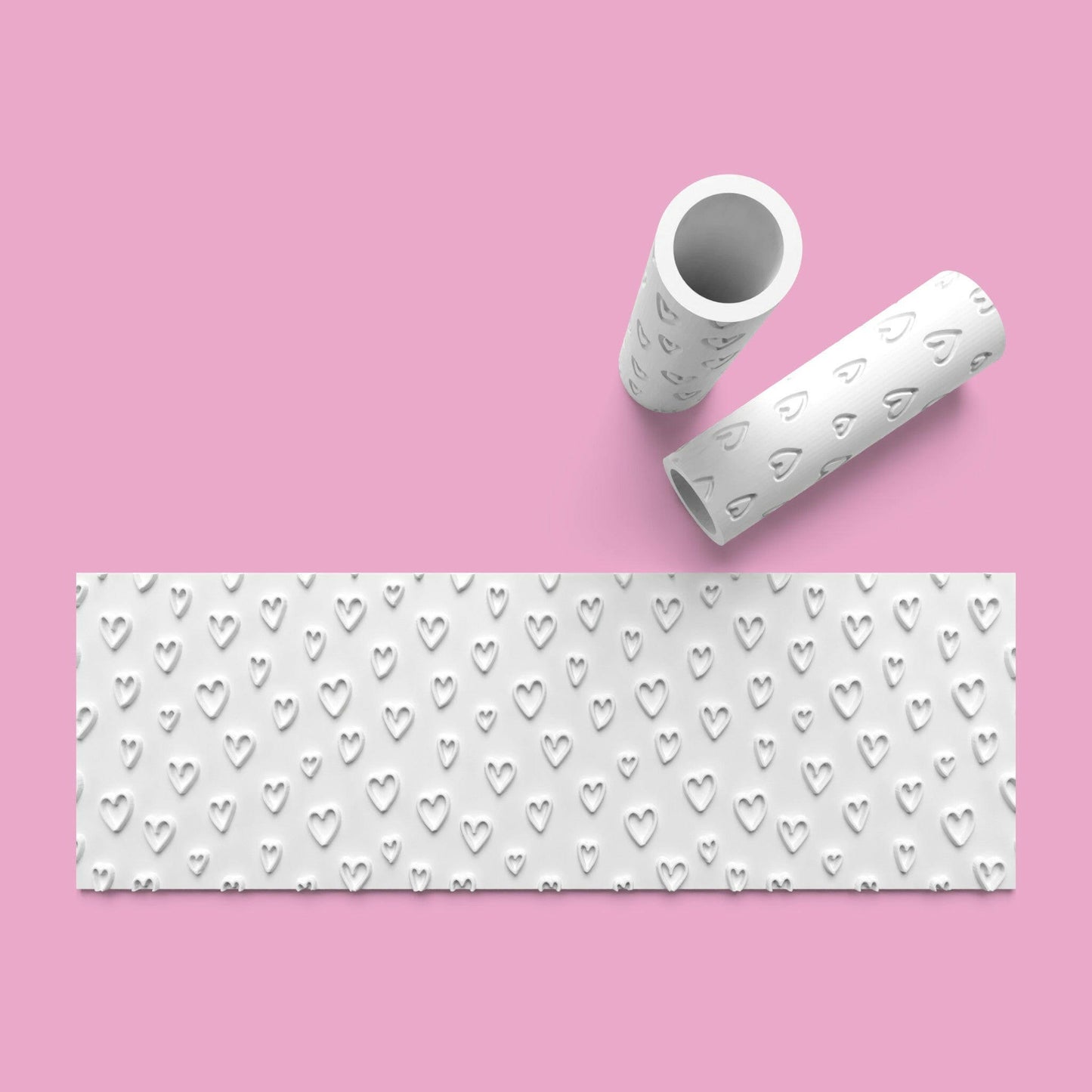 Love HeartTextured Roller for Fondant Polymer Clay.