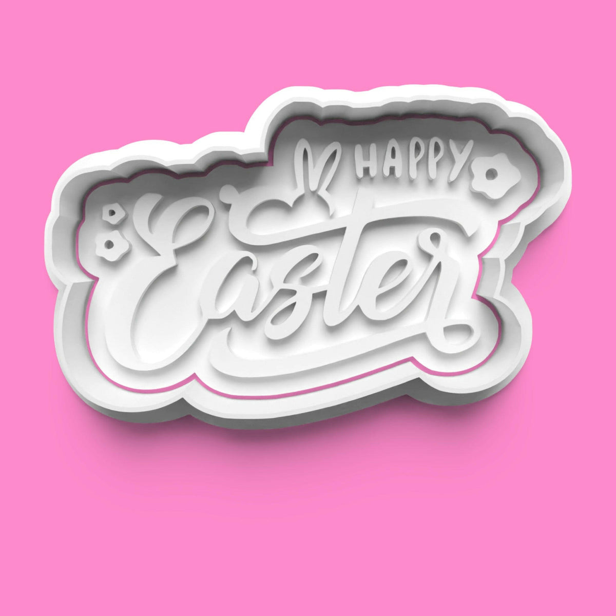 Happy Easter Cookie Cutter Set (4 pcs) | Festive Font Designs | PLA.