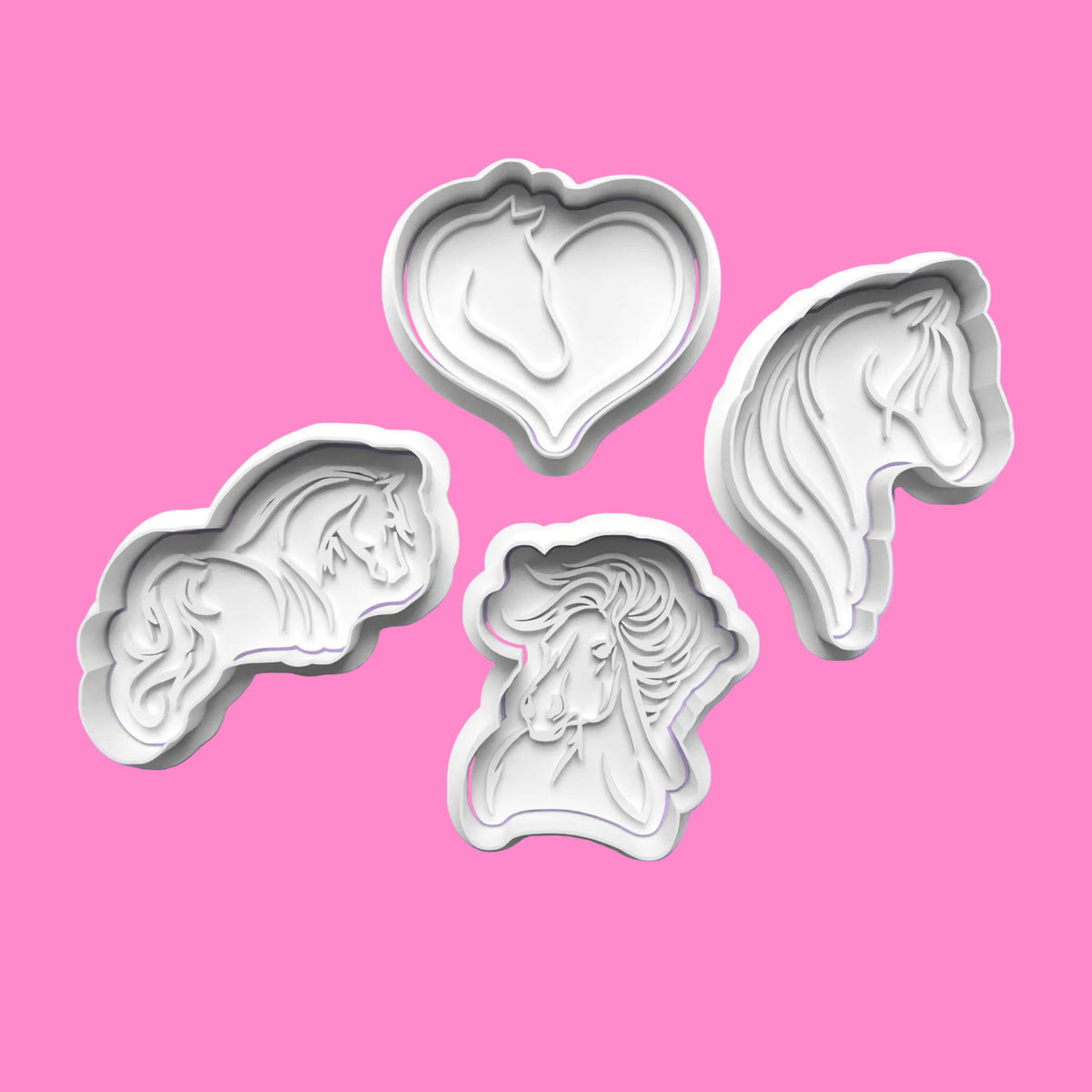 Horse Cookie Cutter Set (4 pcs) | Equestrian-Themed Baking Tools | PLA.