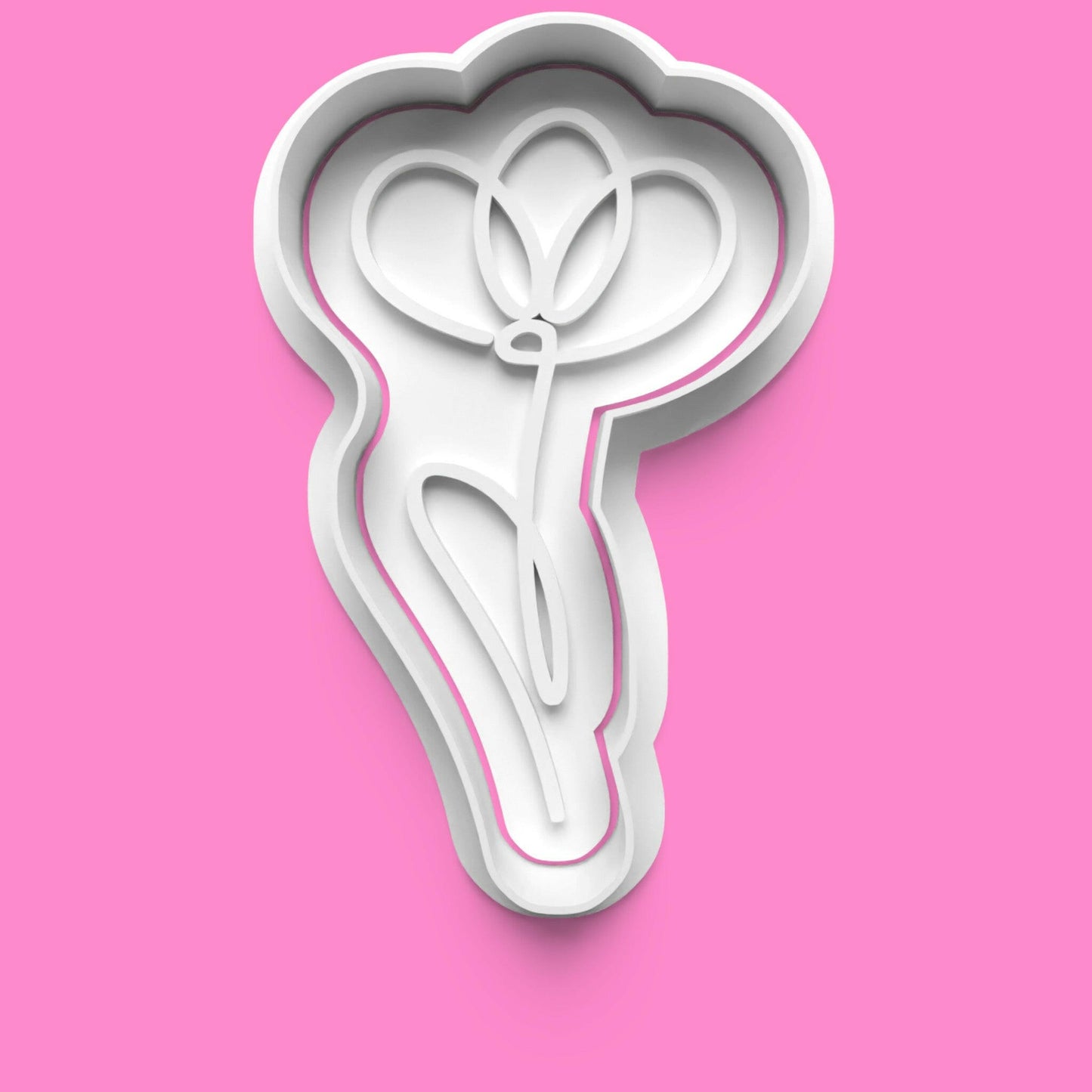 LineArt Flower Cookie Cutter Set (4 pcs) | Elegant Floral Baking | PLA.