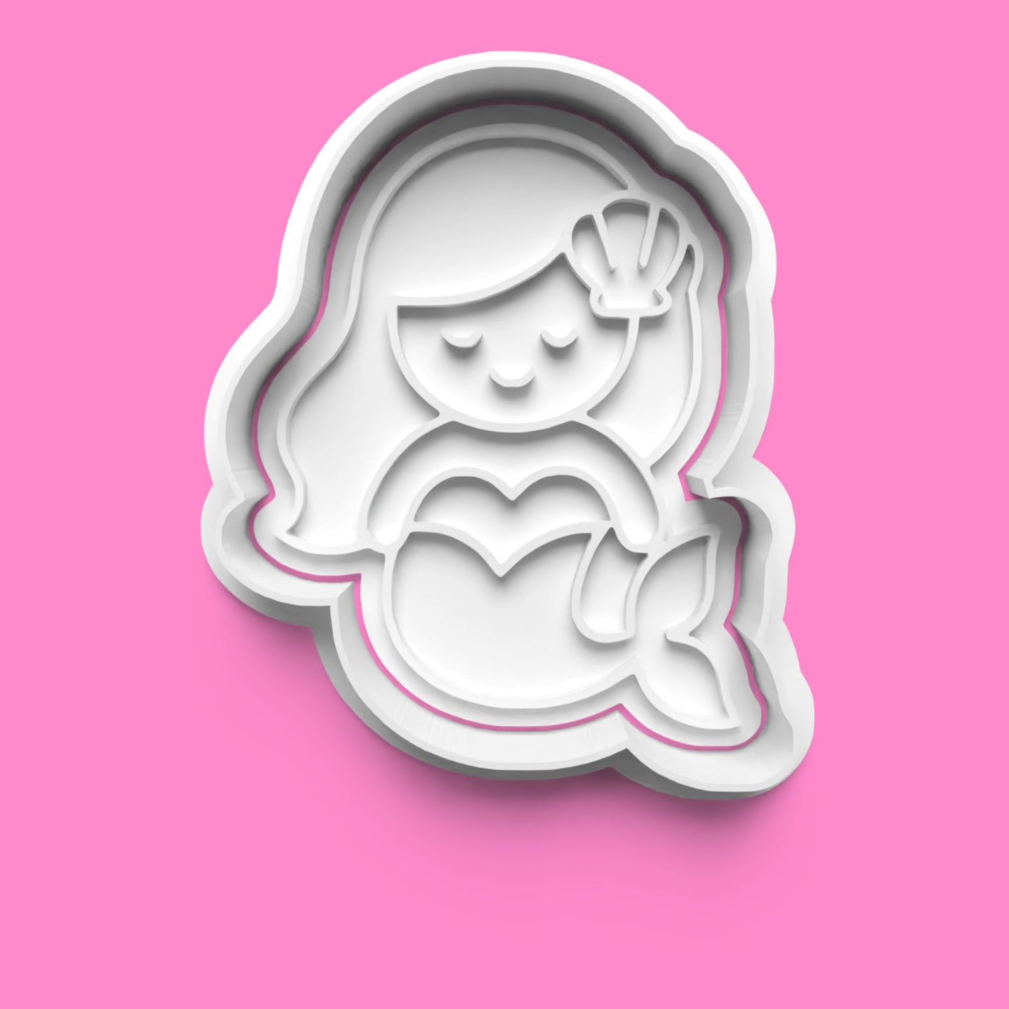 Mermaid Cookie Cutter & Embosser Set – 4-Piece Under the Sea Collection