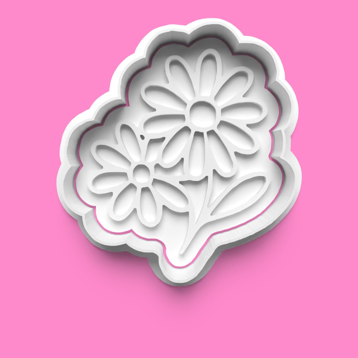 Daisy Flower Cookie Cutter & Embosser Set – 4-Piece Floral Baking Collection