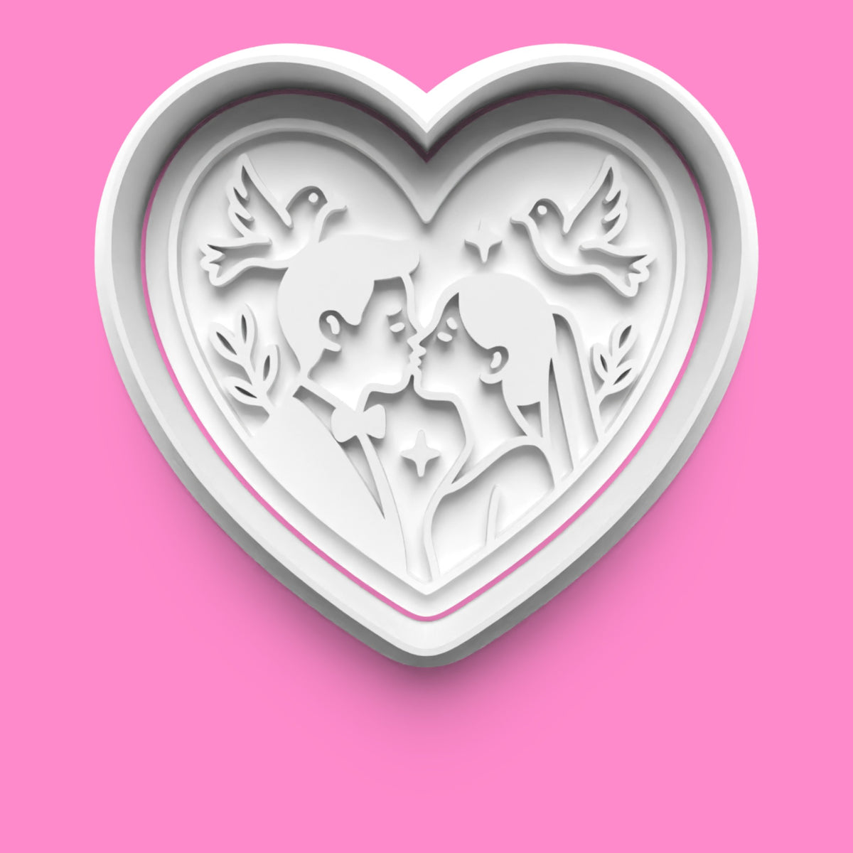 Wedding Day Cookie Cutter & Embosser Set – 4-Piece Romantic Baking Collection