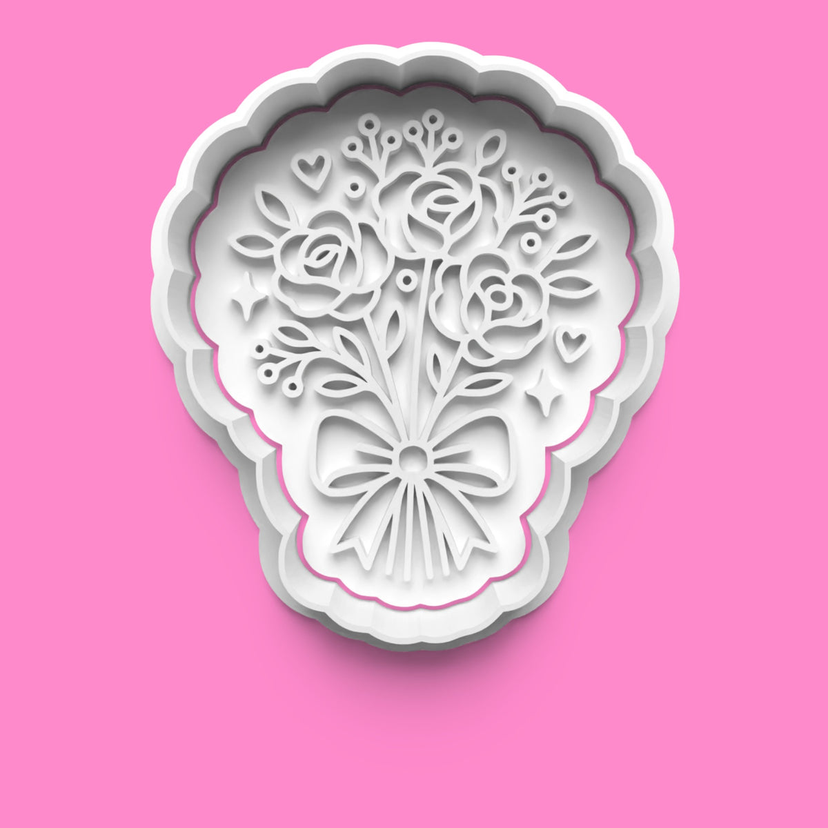 Wedding Day Cookie Cutter & Embosser Set – 4-Piece Romantic Baking Collection