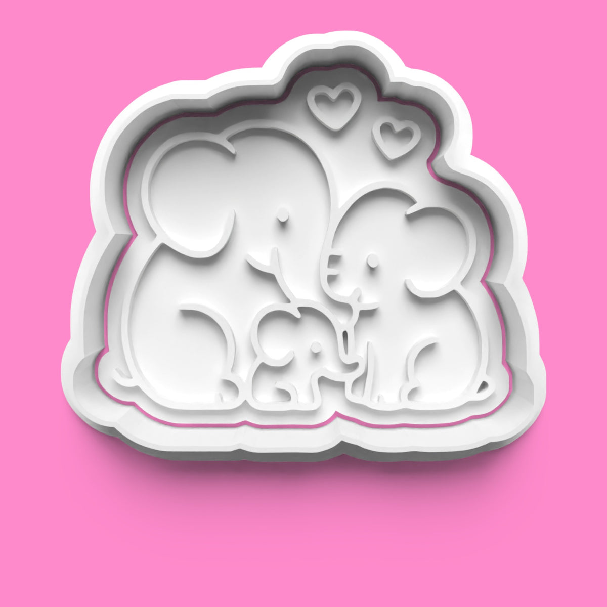 Elephant Family Cookie Cutter & Embosser Set – 4-Piece Sweet Safari Collection