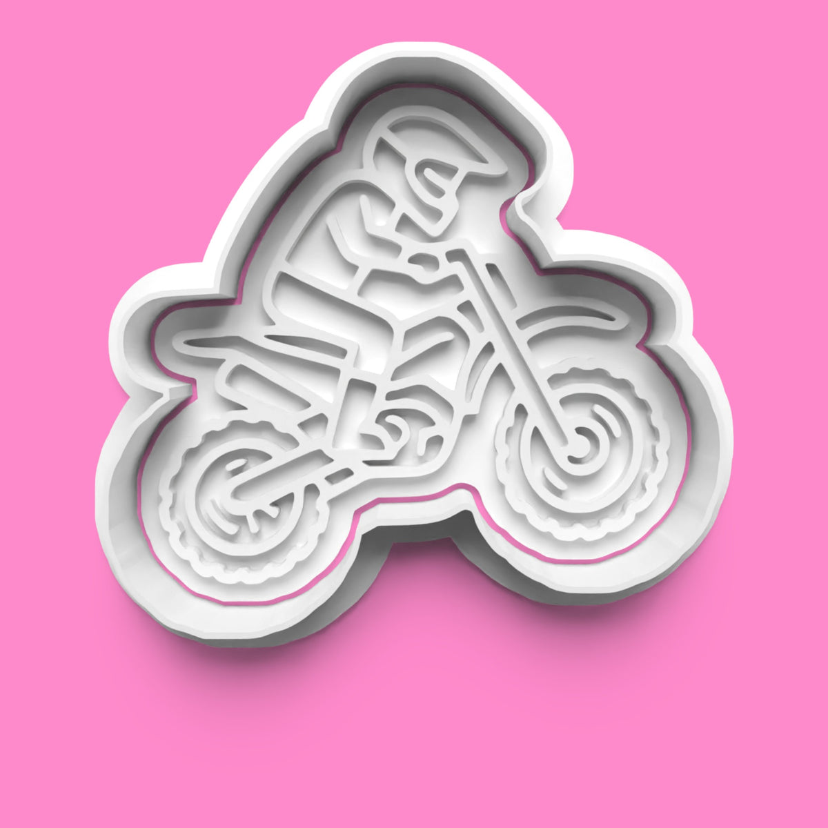 Motocross Cookie Cutter & Embosser Set – 4-Piece Dirt Bike Adventure Collection