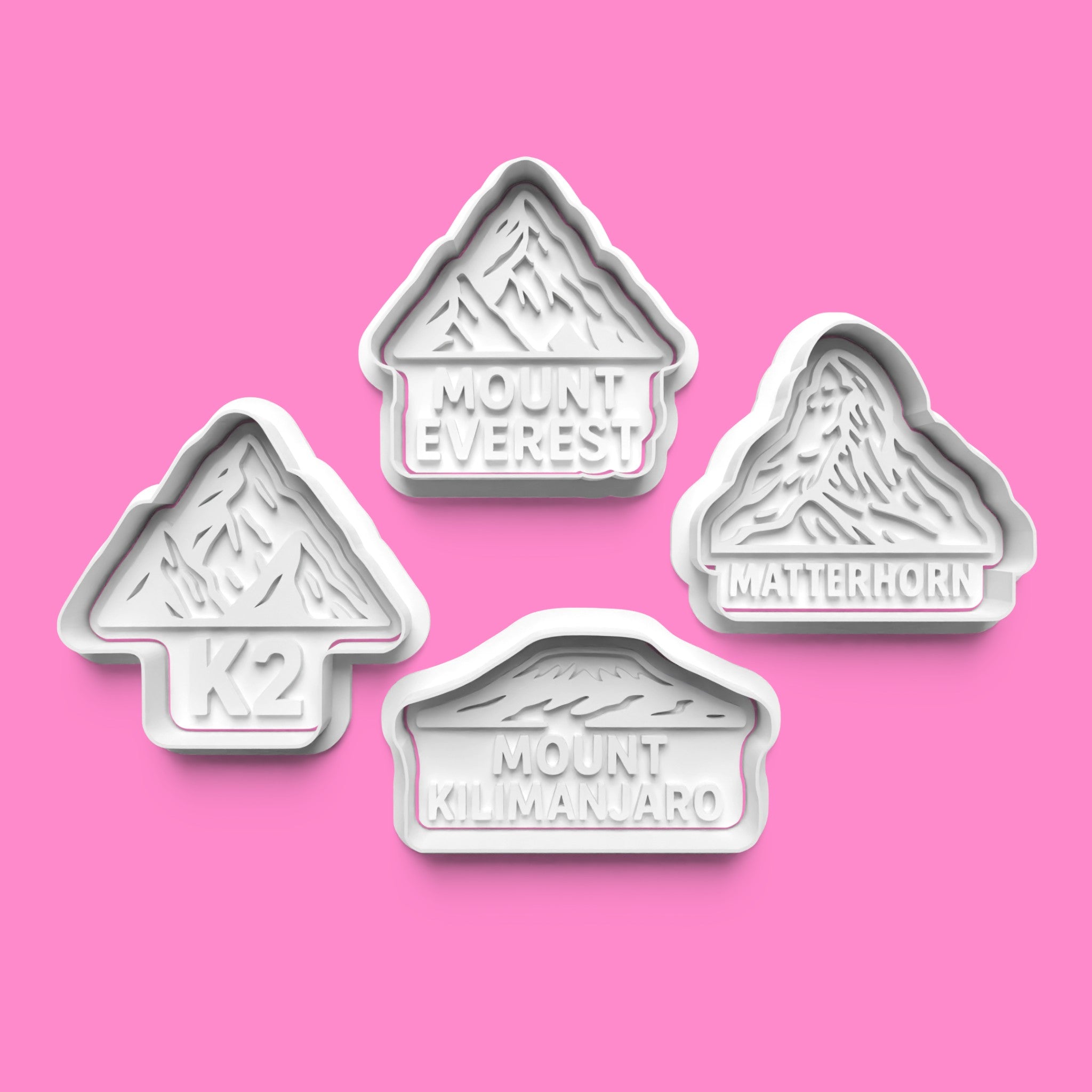 Famous Mountain Climbs Cookie Cutter & Embosser Stamp Set – Everest, K2 & More