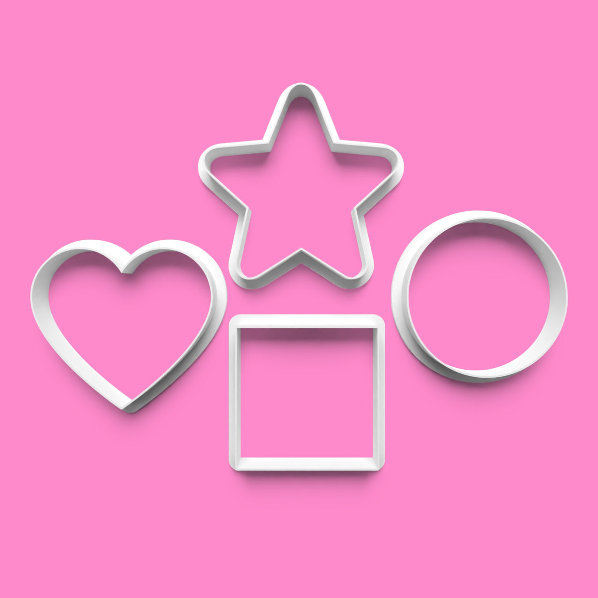 Basic Shapes Cookie Cutter Set – Star, Circle, Square & Heart (Set of 4)