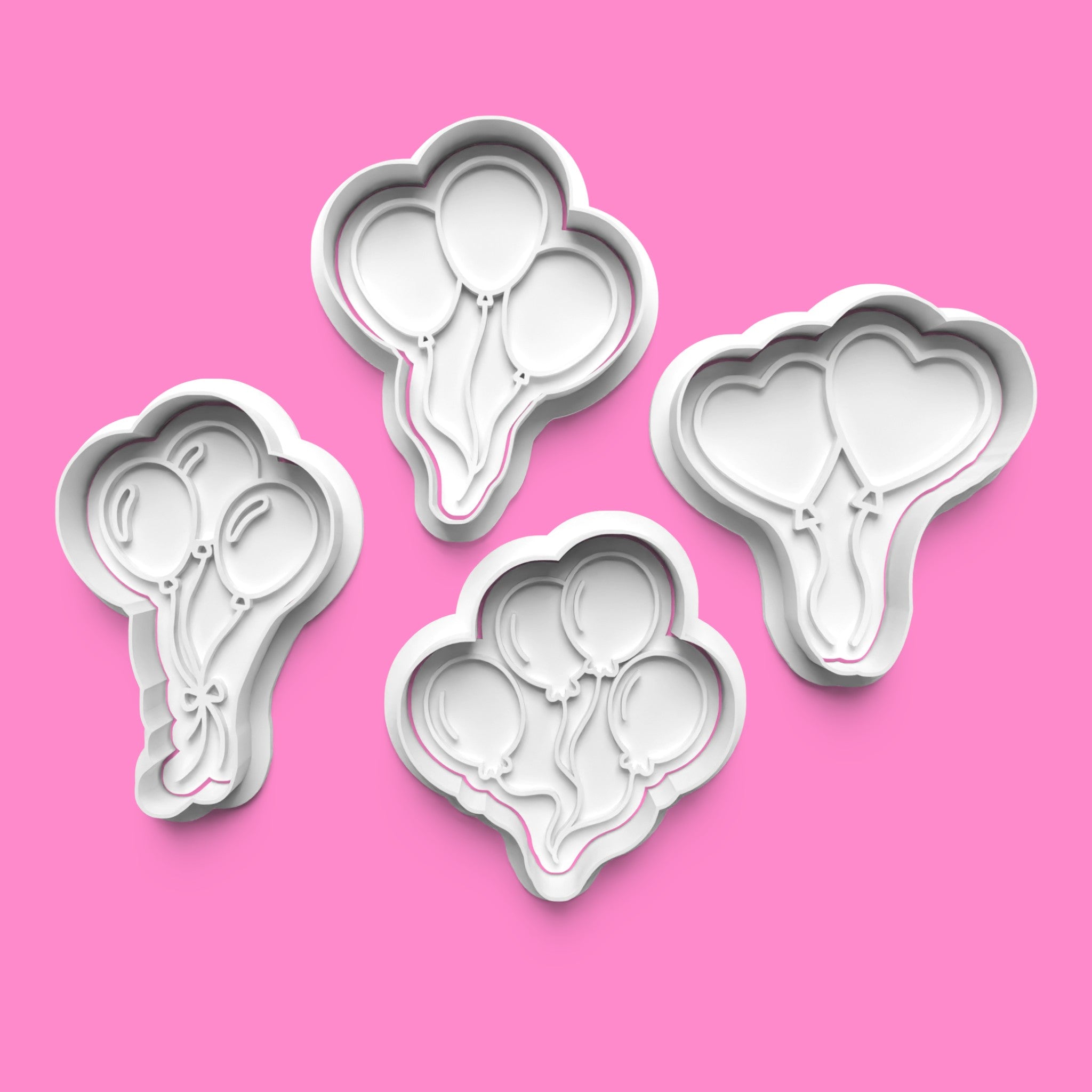 Balloon Theme Cookie Cutter & Embosser Stamp Set – Celebration & Party Collection