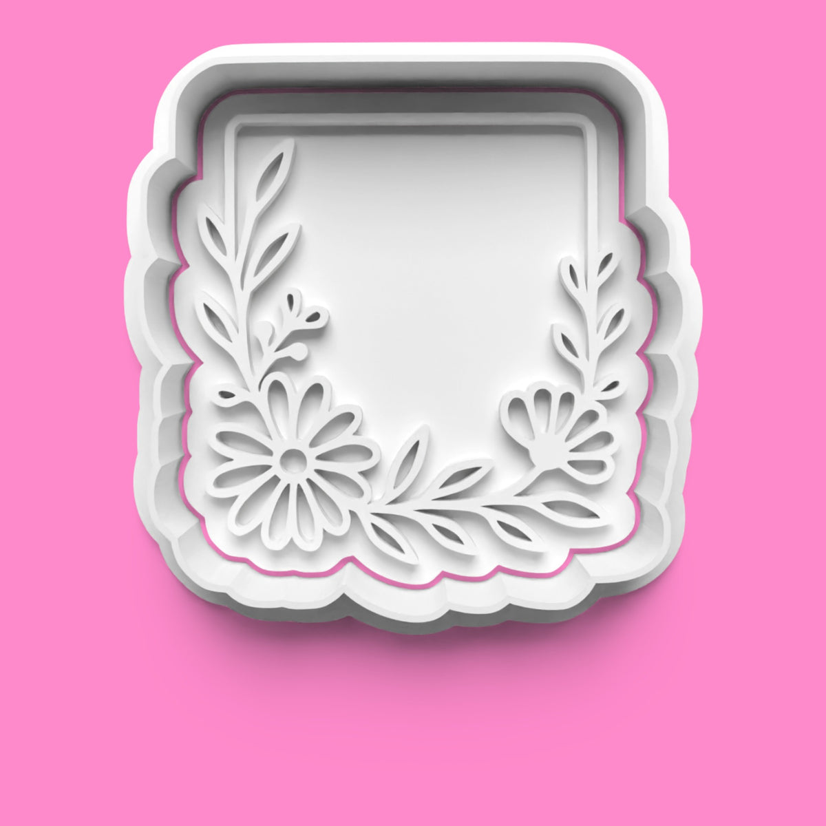 Floral Frames Cookie Cutter & Embosser Stamp Set – Elegant Botanical Collection