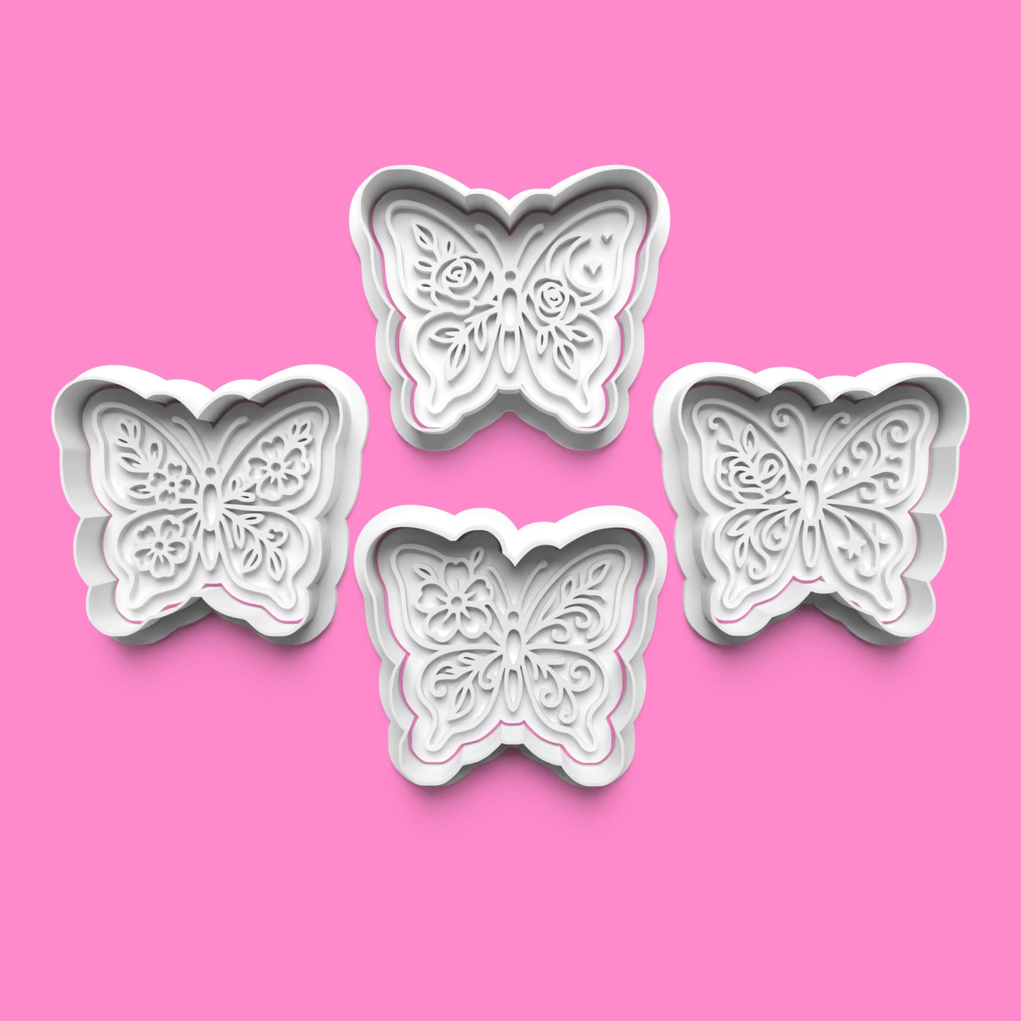Butterfly Designs – Cookie Cutter & Embosser Stamp Collection Set-2
