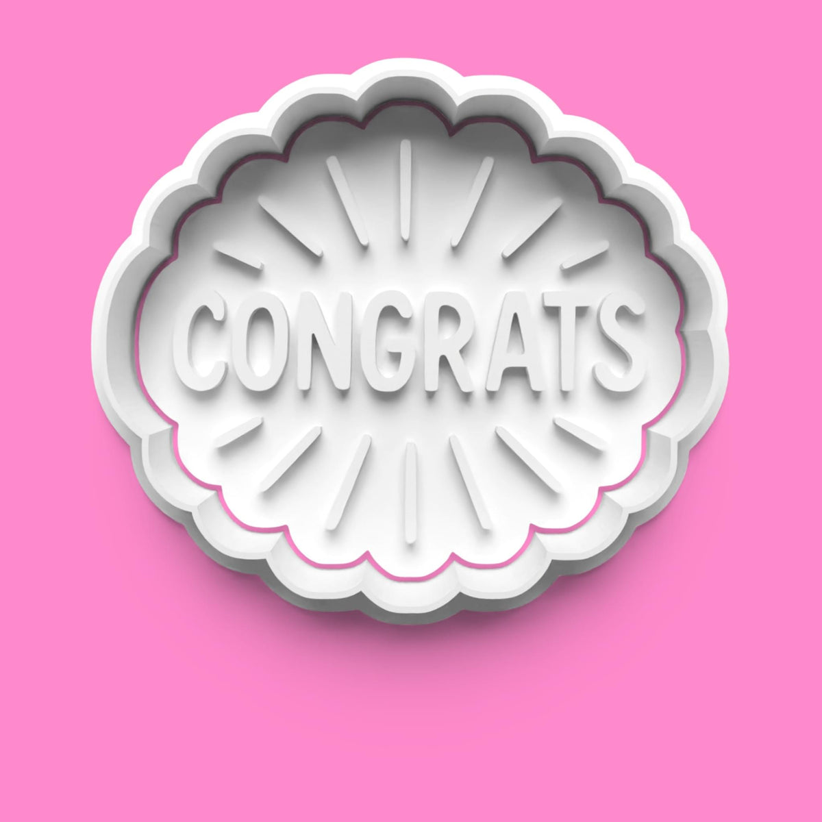 Celebration Cookie Cutter Embosser Set – Congrats & Well Done (4 Pieces)
