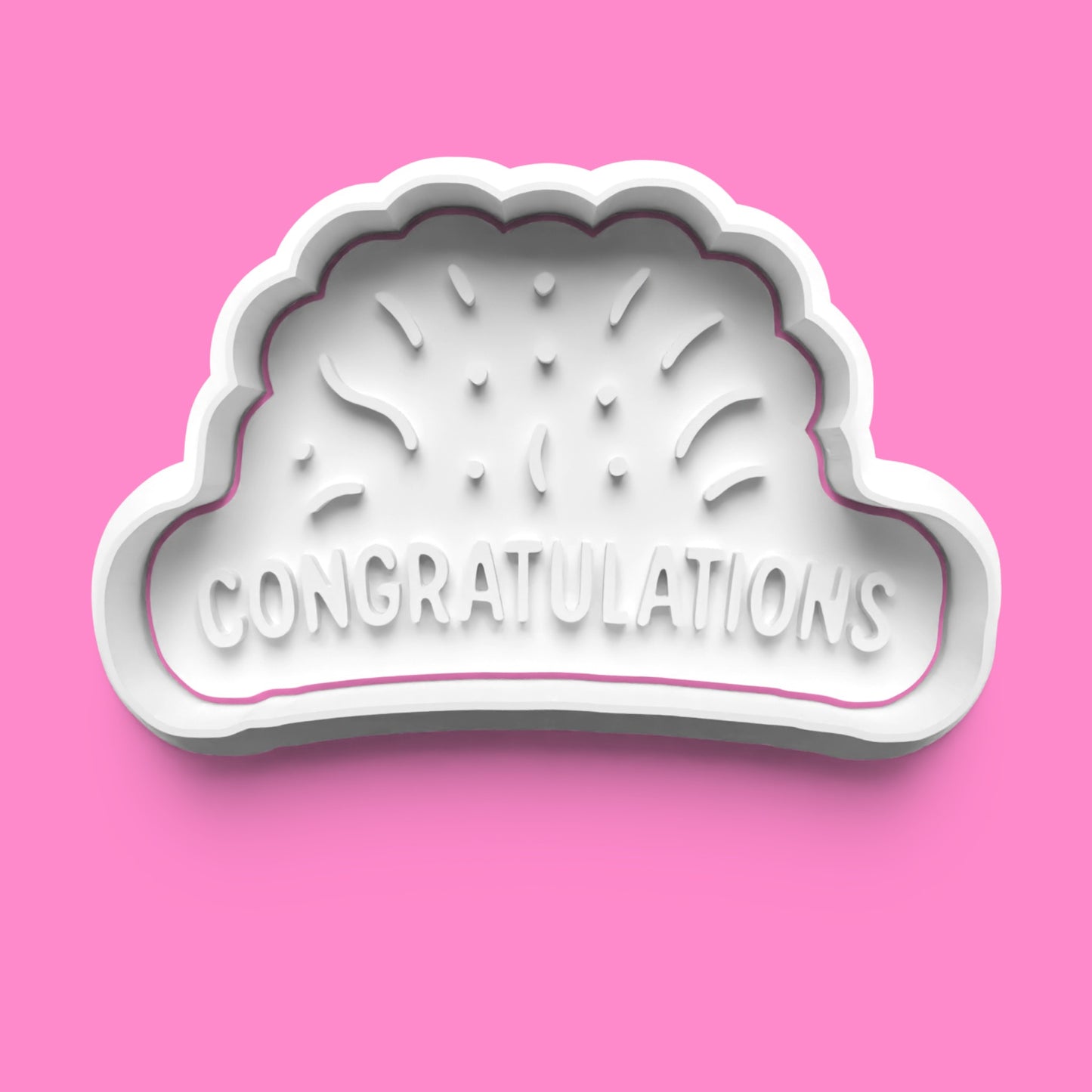 Celebration Cookie Cutter Embosser Set – Congrats & Well Done (4 Pieces)