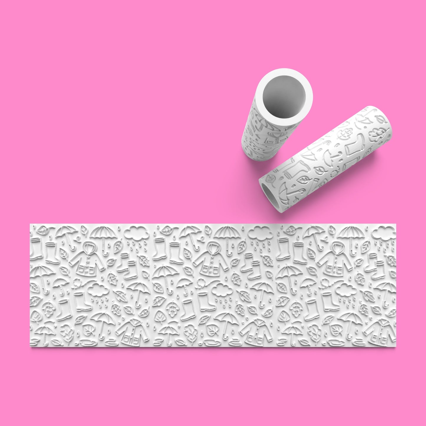 “Drizzle & Doodle” Rainy Day Textured Fondant Roller