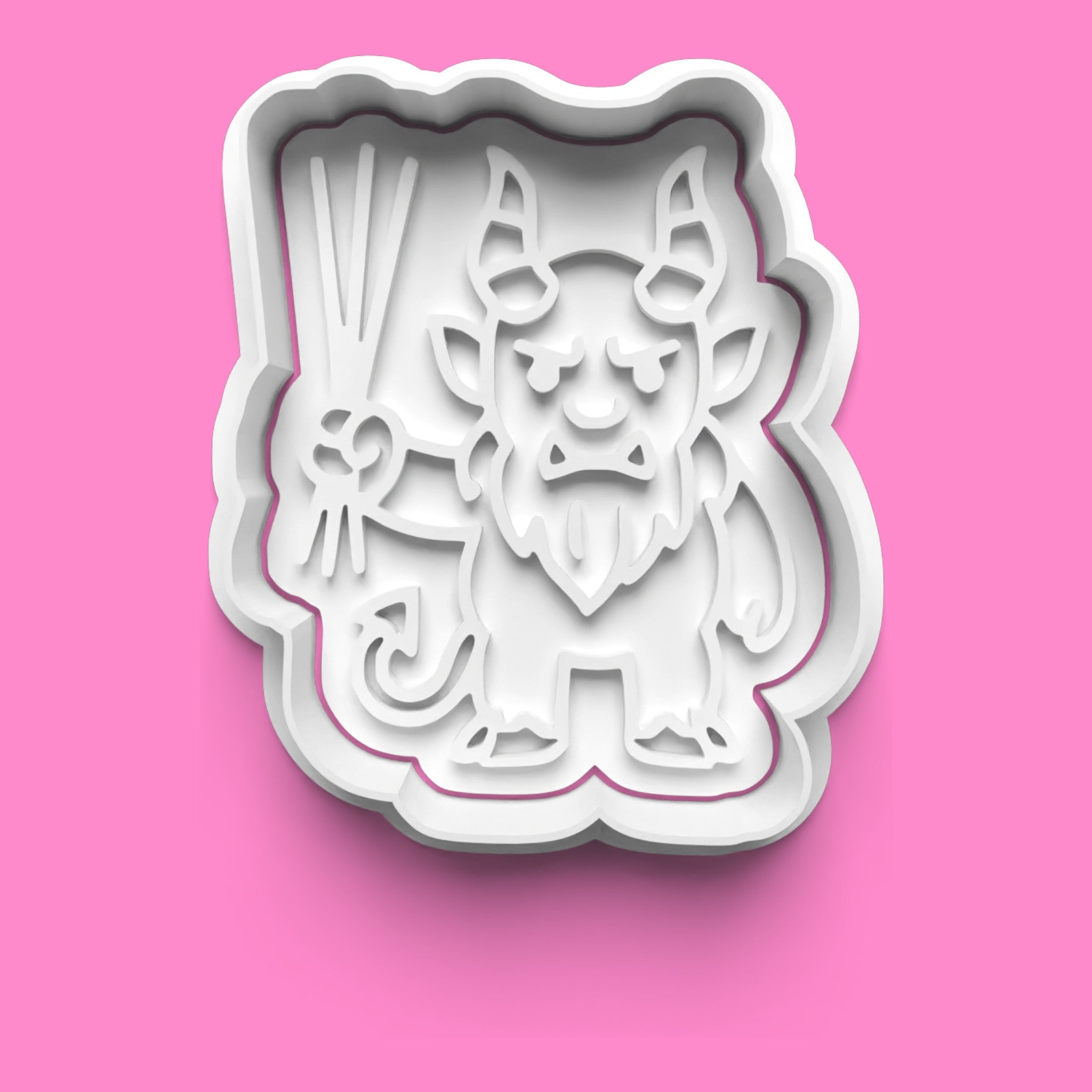 Krampus Cookie Cutter & Embosser Set – 4 Piece Naughty Christmas Set