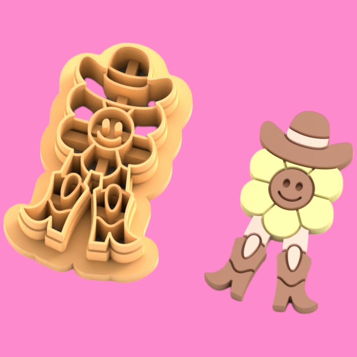 Sunflower Cowgirl Clay Cutter - Polymer clay Tools -Jewellery Tools-Earring Clay Cutters,Clay Earring Cutters,Most Unique Design. Cookie Cutter.