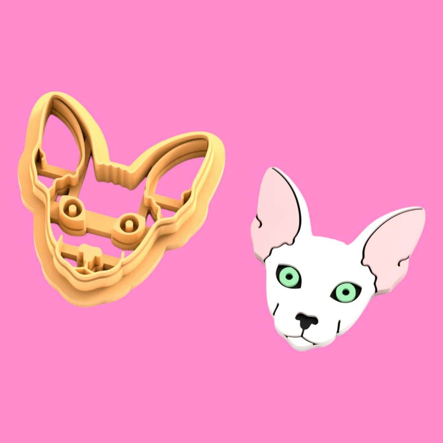 Sphynx Cat Head Clay Cutter - Polymer clay Tools -Jewellery Tools-Earring Clay Cutters,Clay Earring Cutters,Most Unique Design. Cookie Cutter.