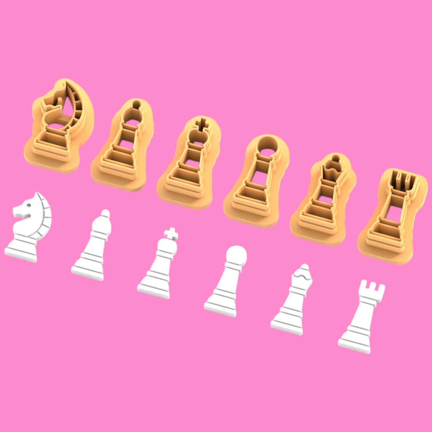 Chess Piece Set of 6 Clay Cutter - Polymer clay Tools -Jewellery Tools-Earring Clay Cutters,Clay Earring Cutters,Most Unique Design. Cookie Cutter.