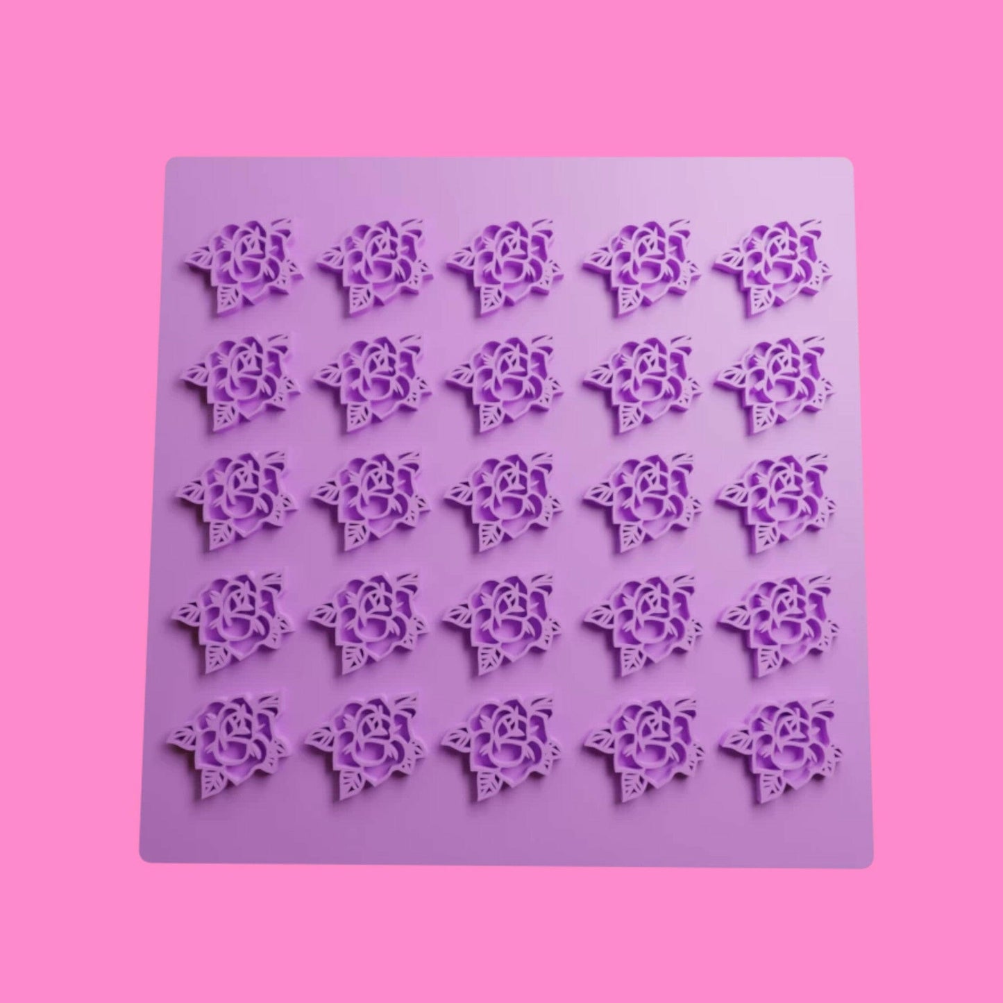 Floral Rose Textured Sheet Embosser | 3D Printed Fondant Tool | PLA
