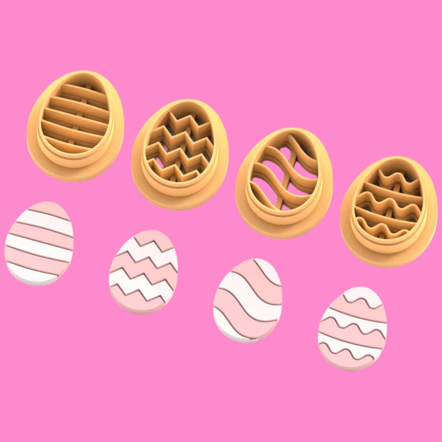 Easter Eggs Set of 4 Clay Cutter - Polymer clay Tools -Jewellery Tools-Earring Clay Cutters,Clay Earring Cutters,Most Unique Design. Cookie Cutter.