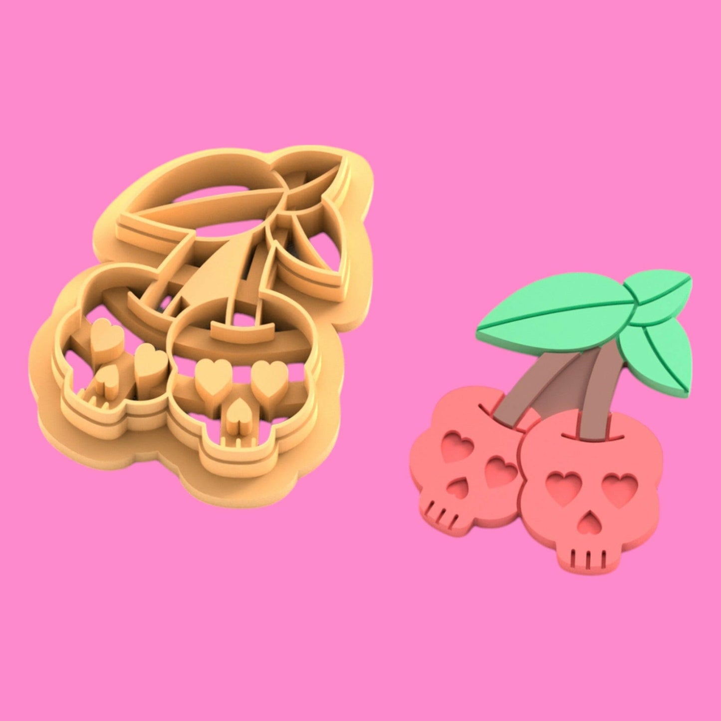 Cherry Skulls Clay Cutter - Polymer clay Tools -Jewellery Tools-Earring Clay Cutters,Clay Earring Cutters,Most Unique Design. Cookie Cutter.