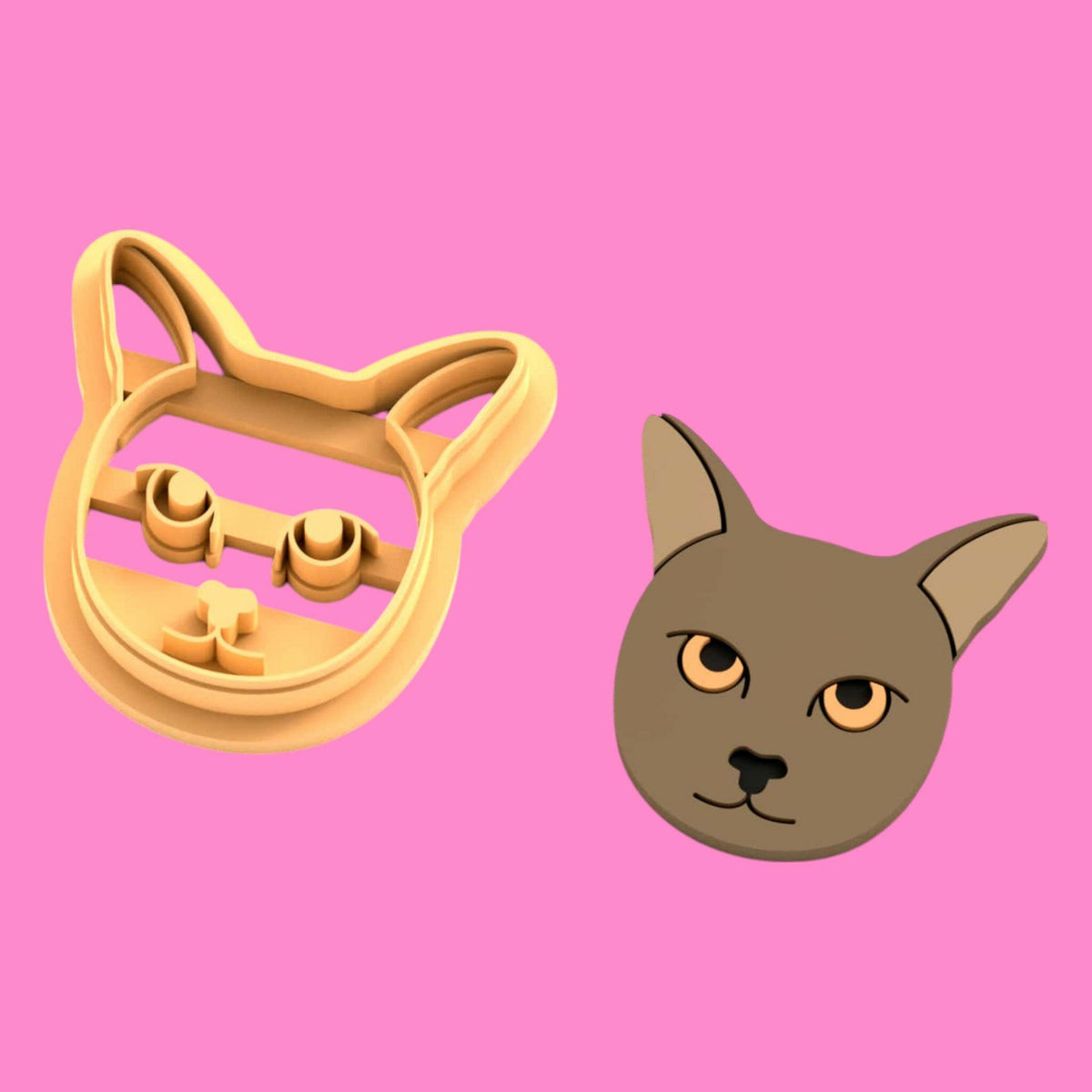 Tabby Cat Head Clay Cutter - Polymer clay Tools -Jewellery Tools-Earring Clay Cutters,Clay Earring Cutters,Most Unique Design. Cookie Cutter.