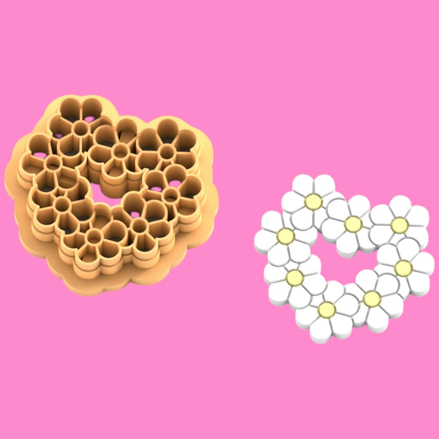 Heart Daisys Clay Cutter - Polymer clay Tools -Jewellery Tools-Earring Clay Cutters,Clay Earring Cutters,Most Unique Design. Cookie Cutter.