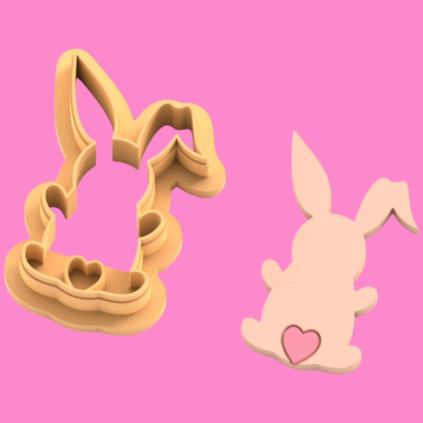 Easter Bunny Heart Tail Clay Cutter - Polymer clay Tools -Jewellery Tools-Earring Clay Cutters,Clay Earring Cutters,Most Unique Design. Cookie Cutter.