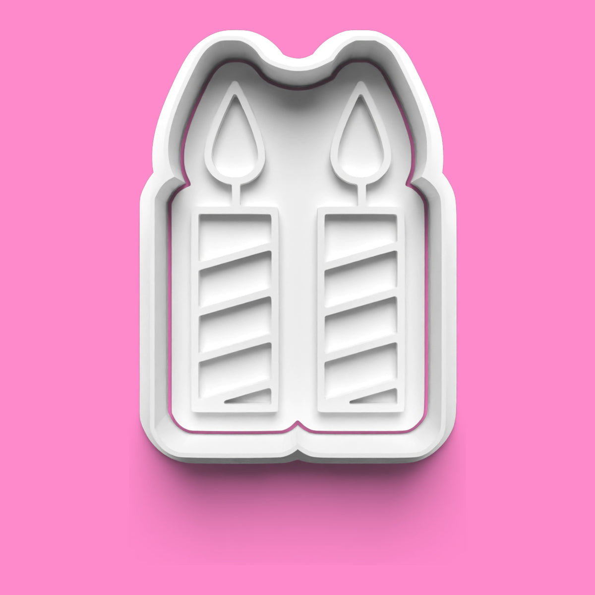 Candle Cookie Cutter & Embosser Set of 4 – Birthday & Celebration Fondant Stamp Set | Baking Tools