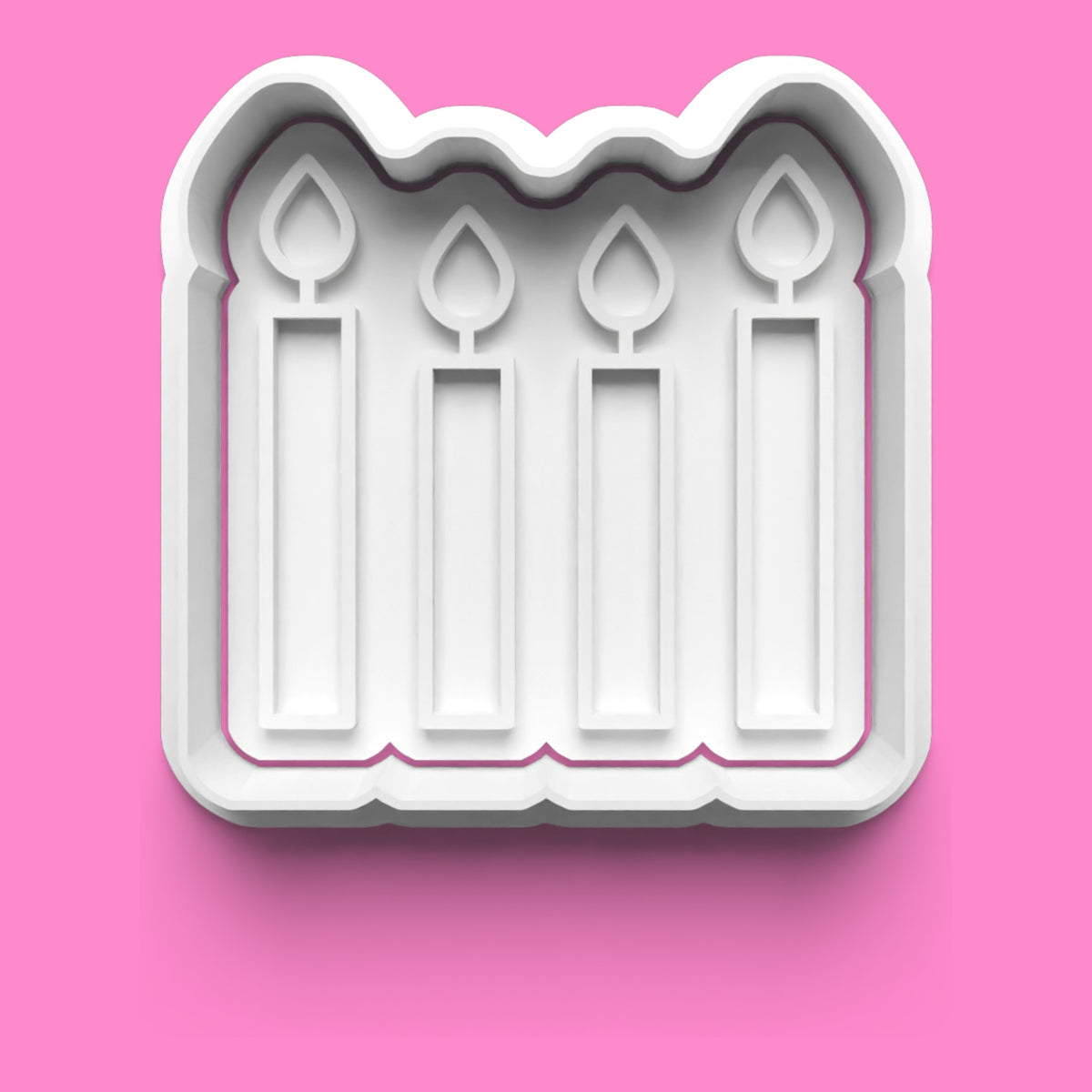 Candle Cookie Cutter & Embosser Set of 4 – Birthday & Celebration Fondant Stamp Set | Baking Tools