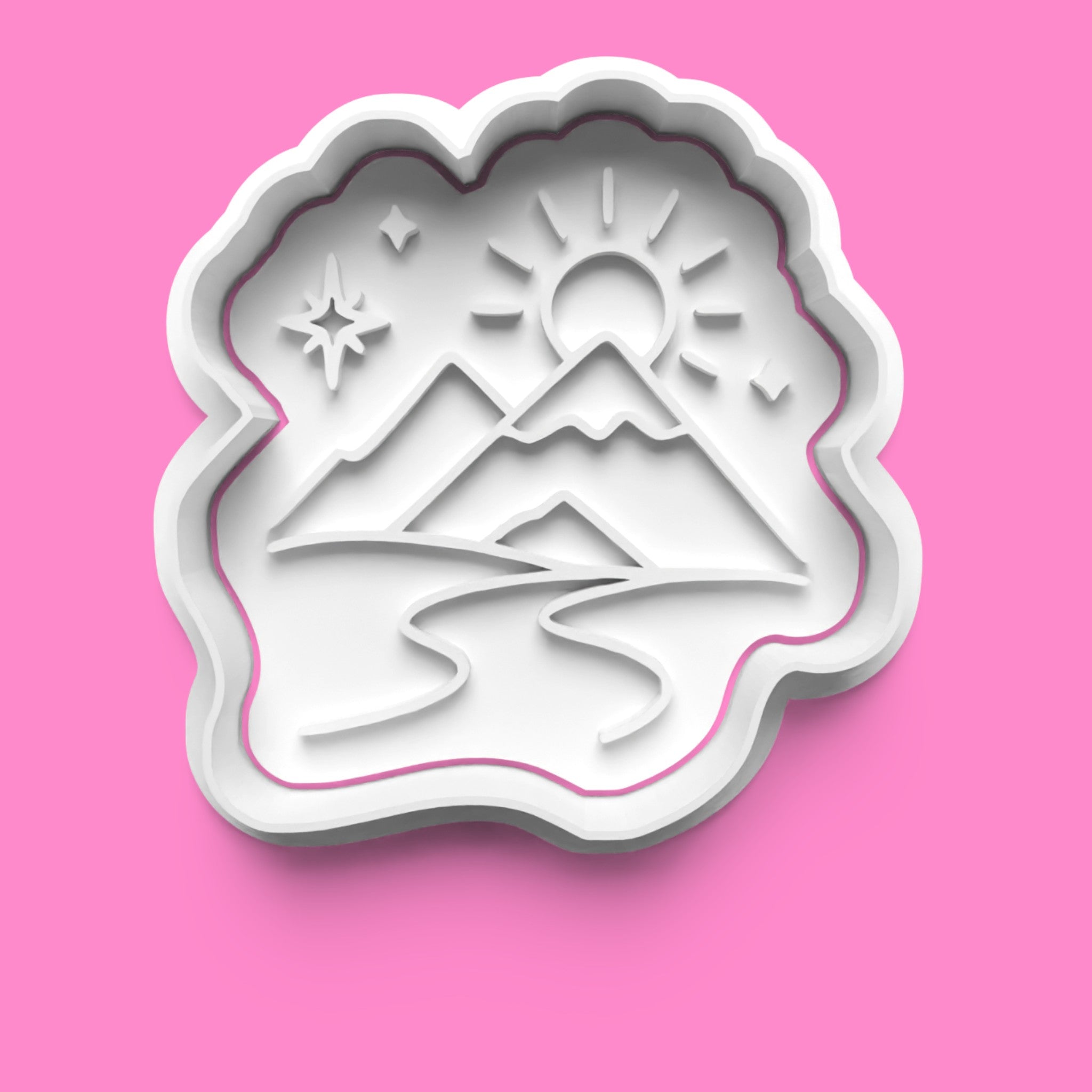 Nature & Forest Landscape Cookie Cutter Set - Whimsical Mountains, Tree of Life, & Mushrooms (Set of 4)