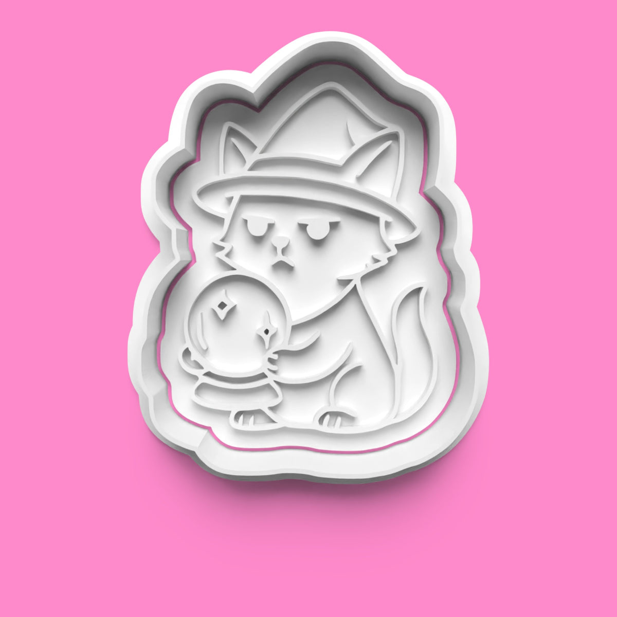 Magical Wizard Cat Cookie Cutter Set - Whimsical Witchy Felines