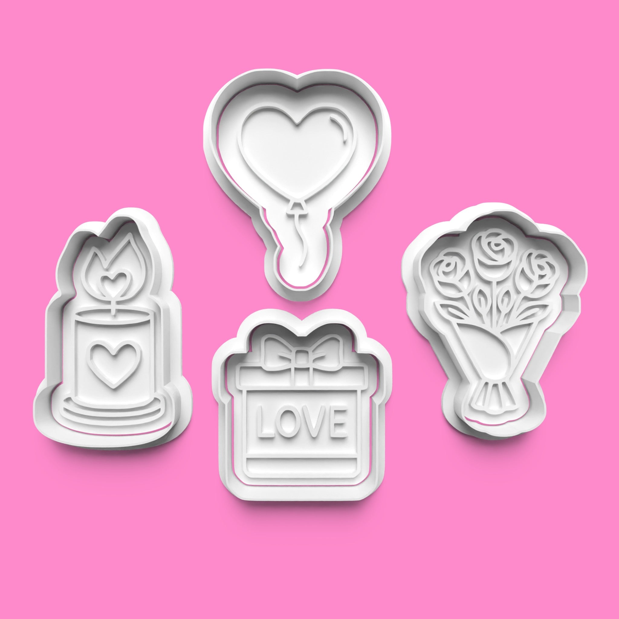Romantic Valentines Gifts Cookie Cutter Set - 4-Piece