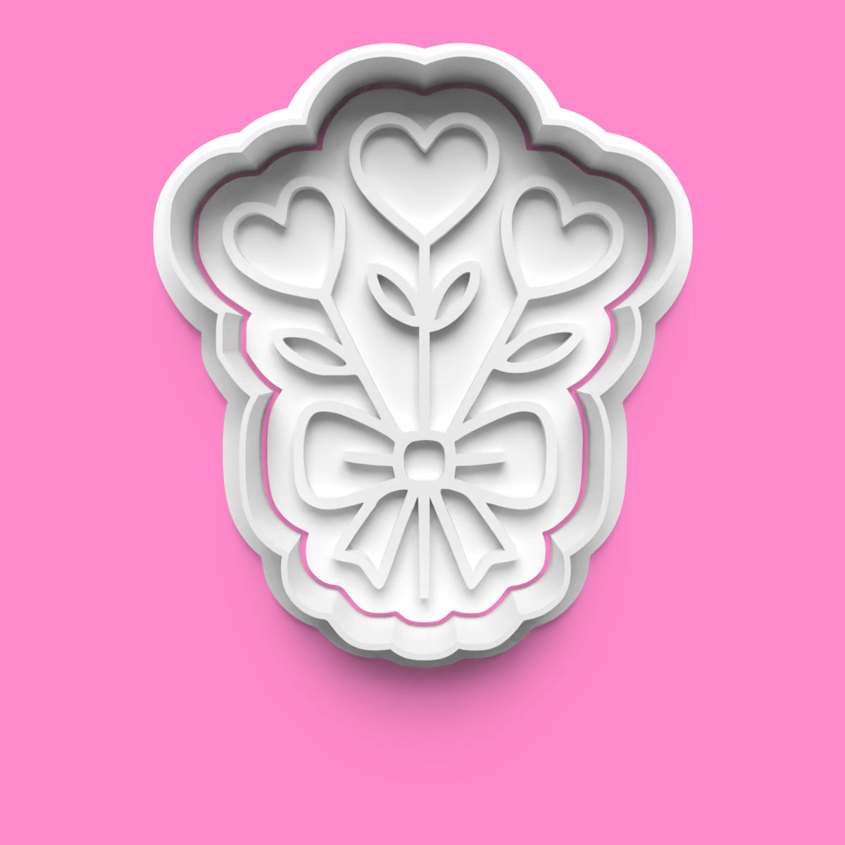 Romantic Baking Cookie Cutter Set - Bouquet, Cupcake, Scroll & Calendar 1050