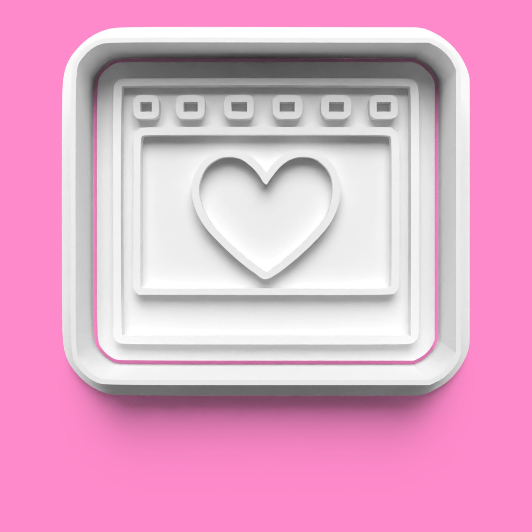 Romantic Baking Cookie Cutter Set - Bouquet, Cupcake, Scroll & Calendar 1050