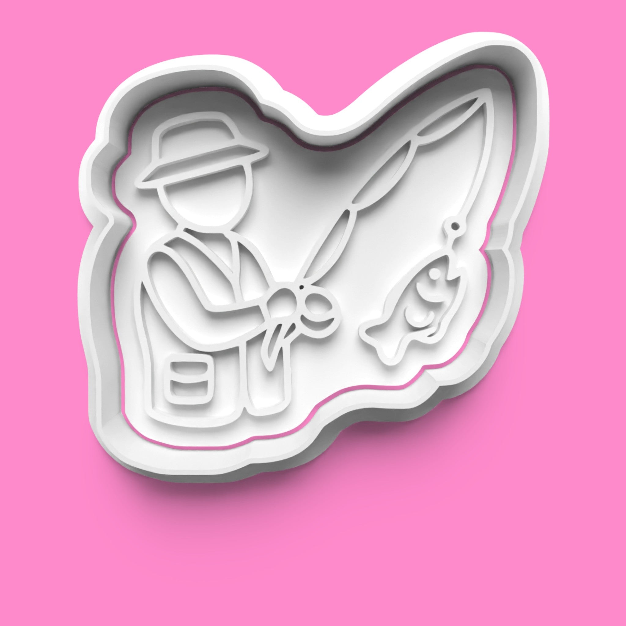 Fishing & Angling Cookie Cutter Set - Fisherman, Rod, Boat & Trophy - Multiple Sizes