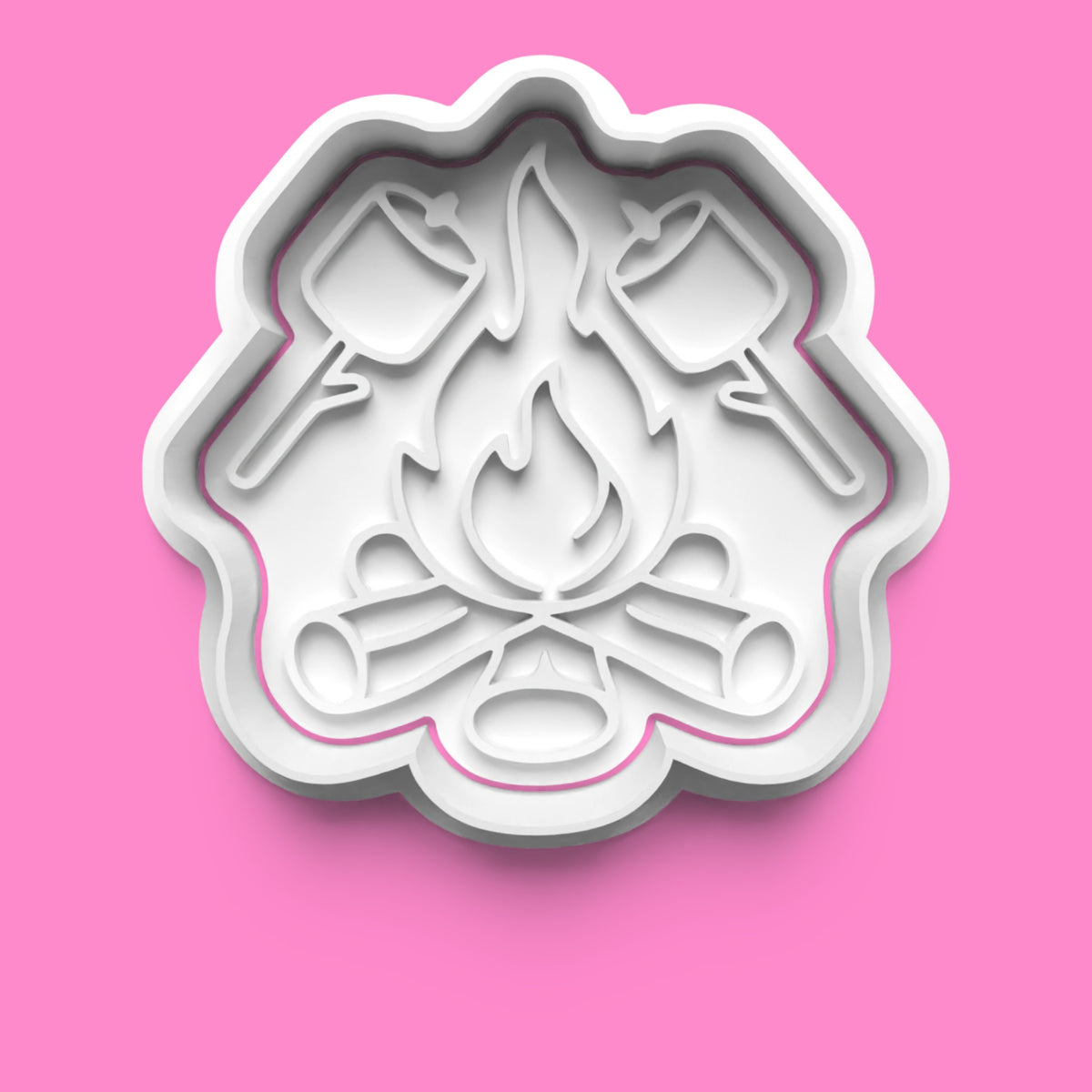 Marshmallow & S'mores Camping Cookie Cutter Set - Campfire Treat Designs - Multiple Sizes