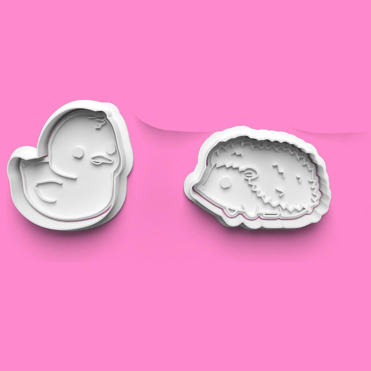 Cute Animal Cookie Cutter Set | 3D Printed Hedgehog Chick Lamb Llama Cutters |