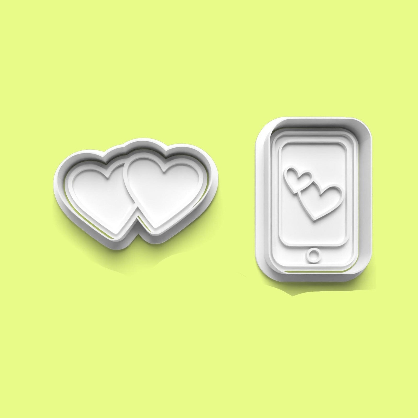 Heart Jigsaw, Mobile Phone & Heart Gift Cookie Cutter Set | 3D Printed Love-The