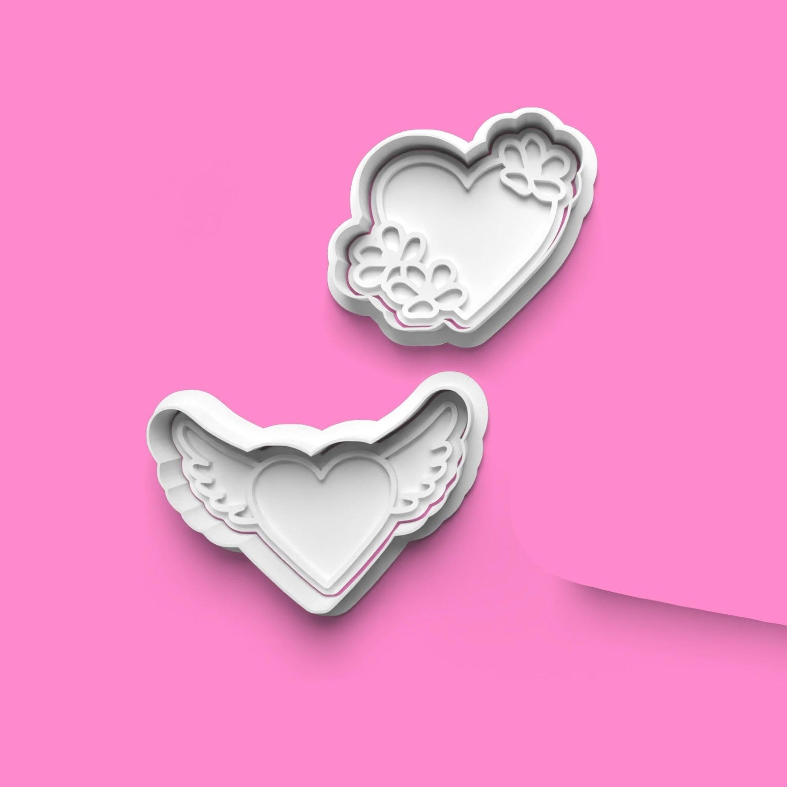 Heart Cookie Cutter Set | 3D Printed Various Heart Designs | Food-Safe PLA | Va