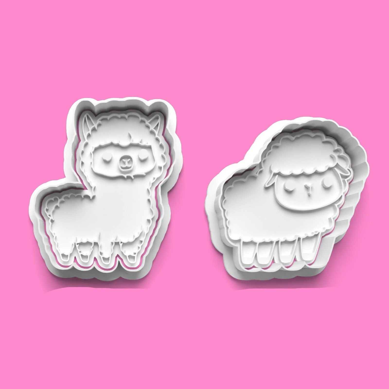 Cute Animal Cookie Cutter Set | 3D Printed Hedgehog Chick Lamb Llama Cutters |